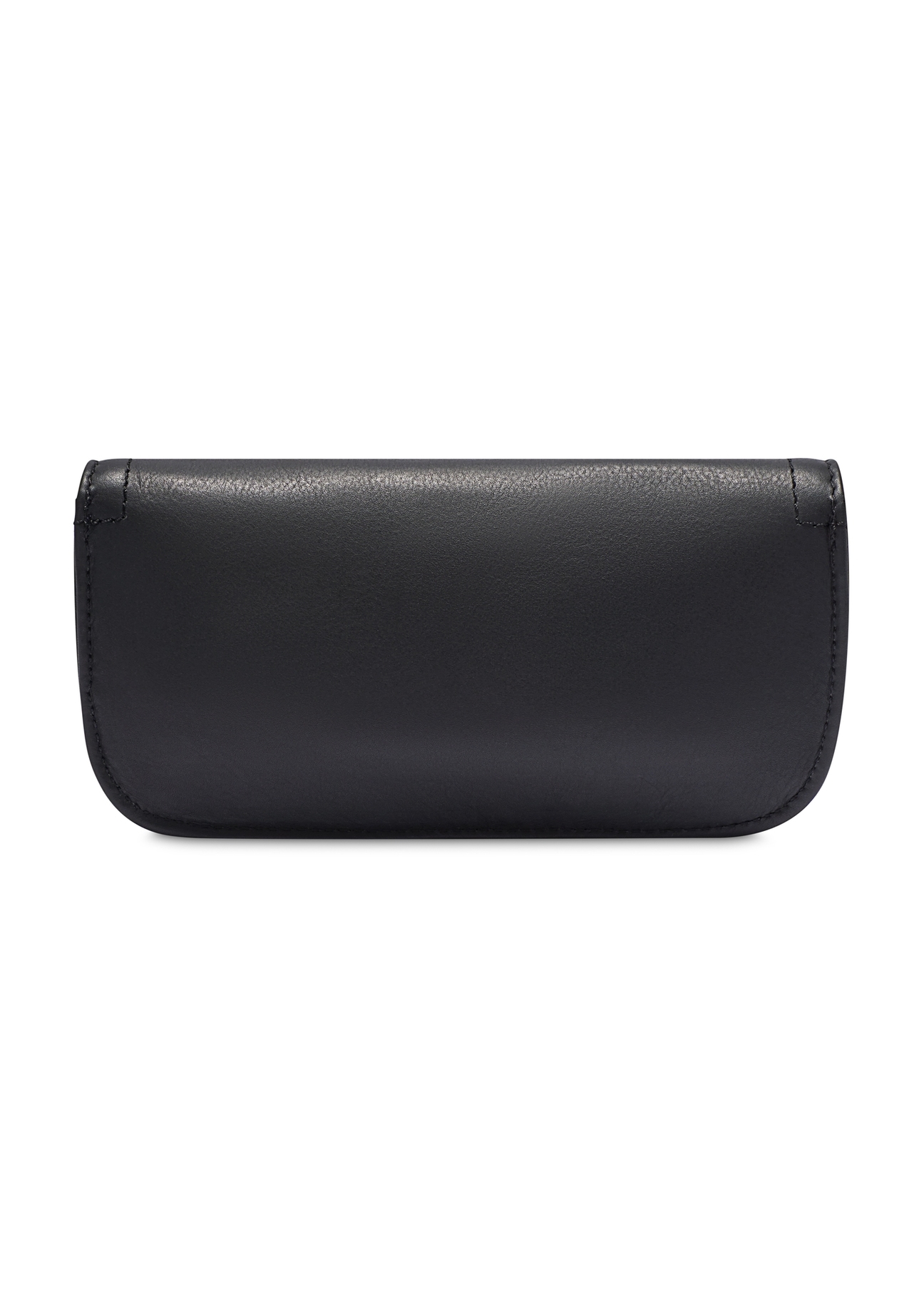 Black leather case PORMS-0698-99(W26), product view from the back on a white background.