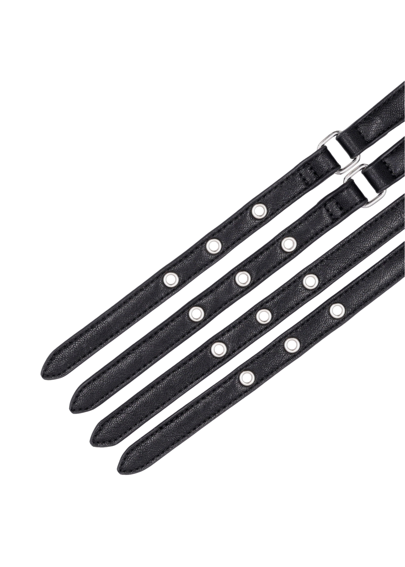 Black women's handbag with a buckle TOREC-1370-99(Z26), view of the product straps on a white background.