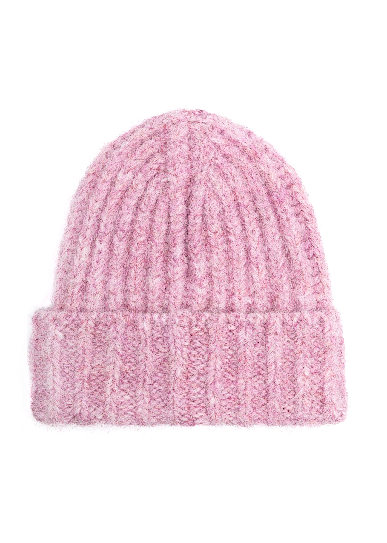 Women's winter hat in pink CZADT-0205-31(Z25), product view from the back on a white background.