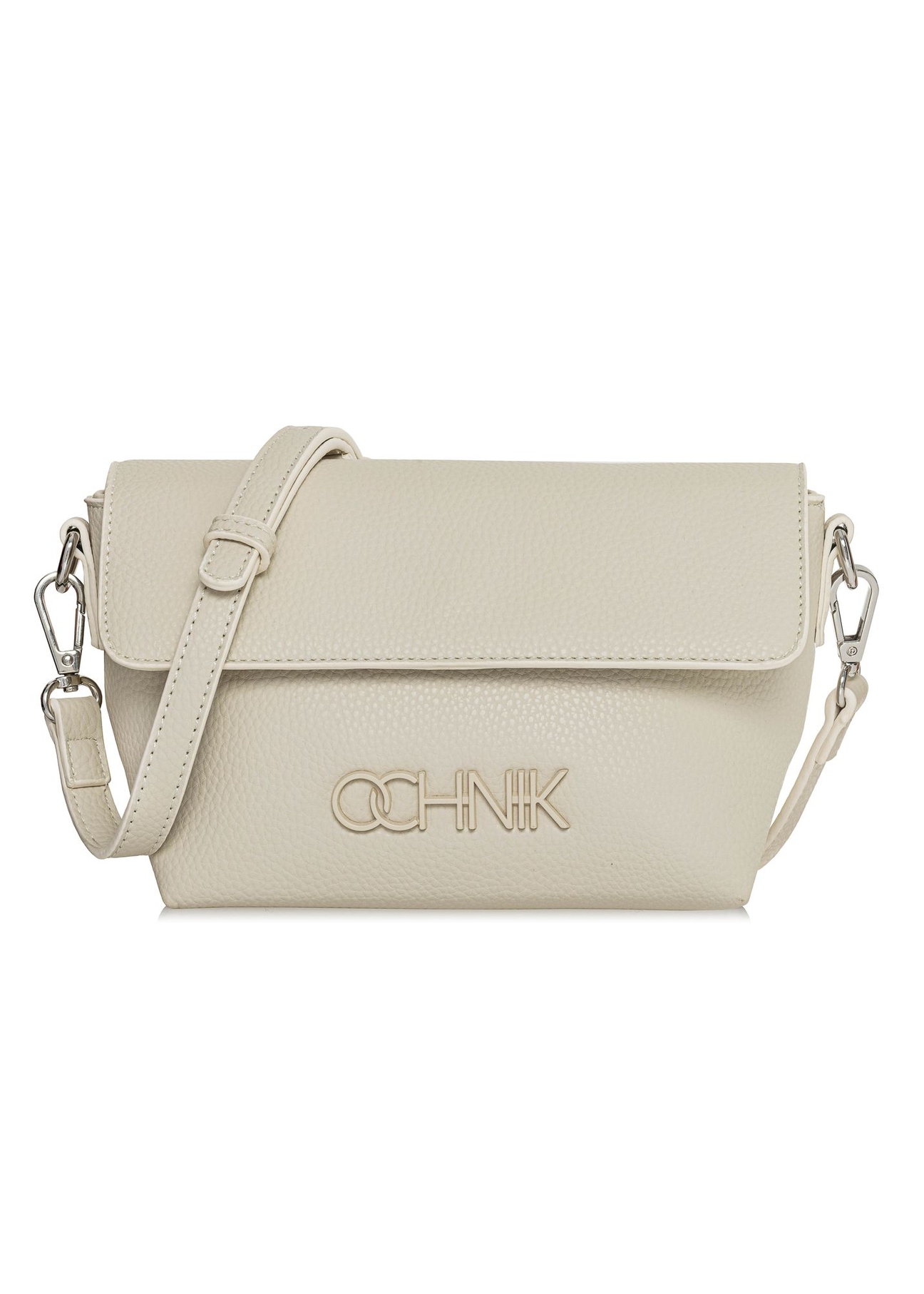 Cream small women's handbag with logo TOREC-0916A-12(W25)-01