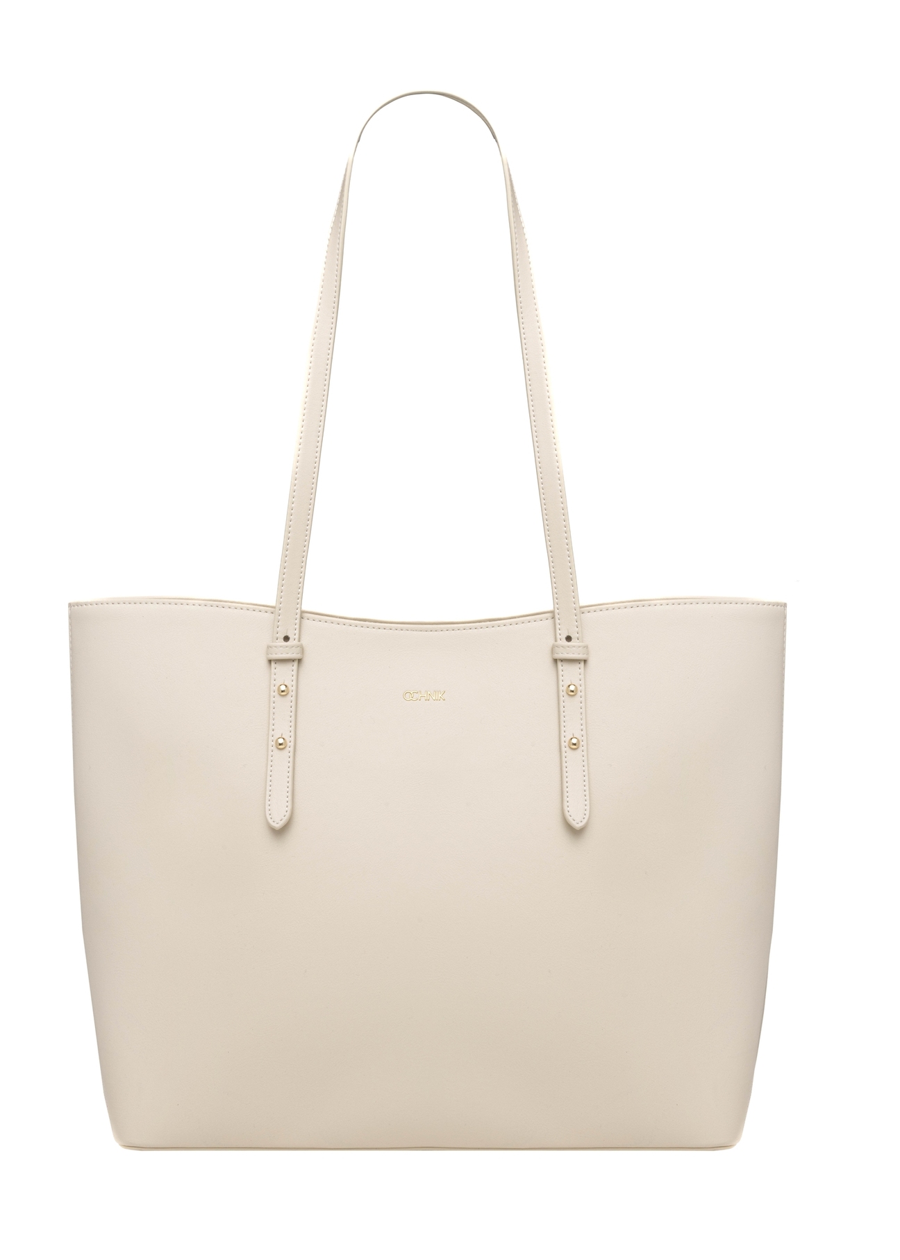 Large cream women's shopper bag TOREC-1309-0B(Z26), front product view on white background.