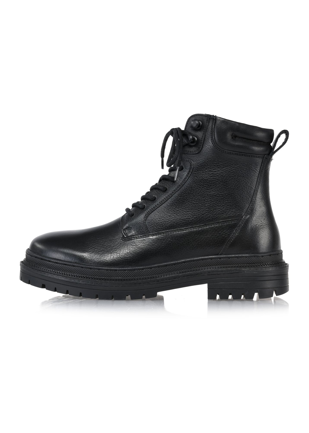 Black leather men's ankle boots BUTYM-0423B-99(Z24)-03