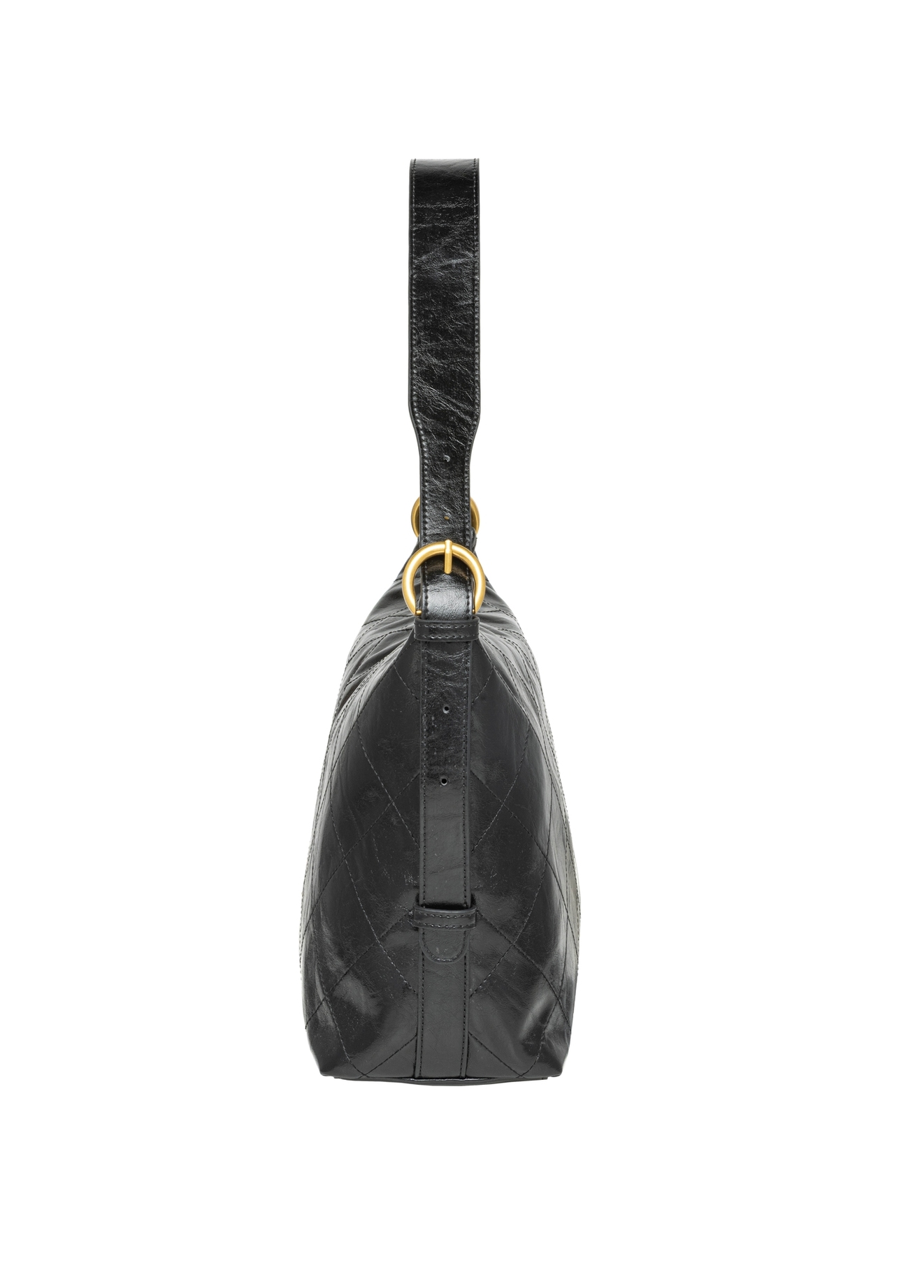 Women's handbag in black TOREC-1284-9I(Z26), product view from the side on a white background.