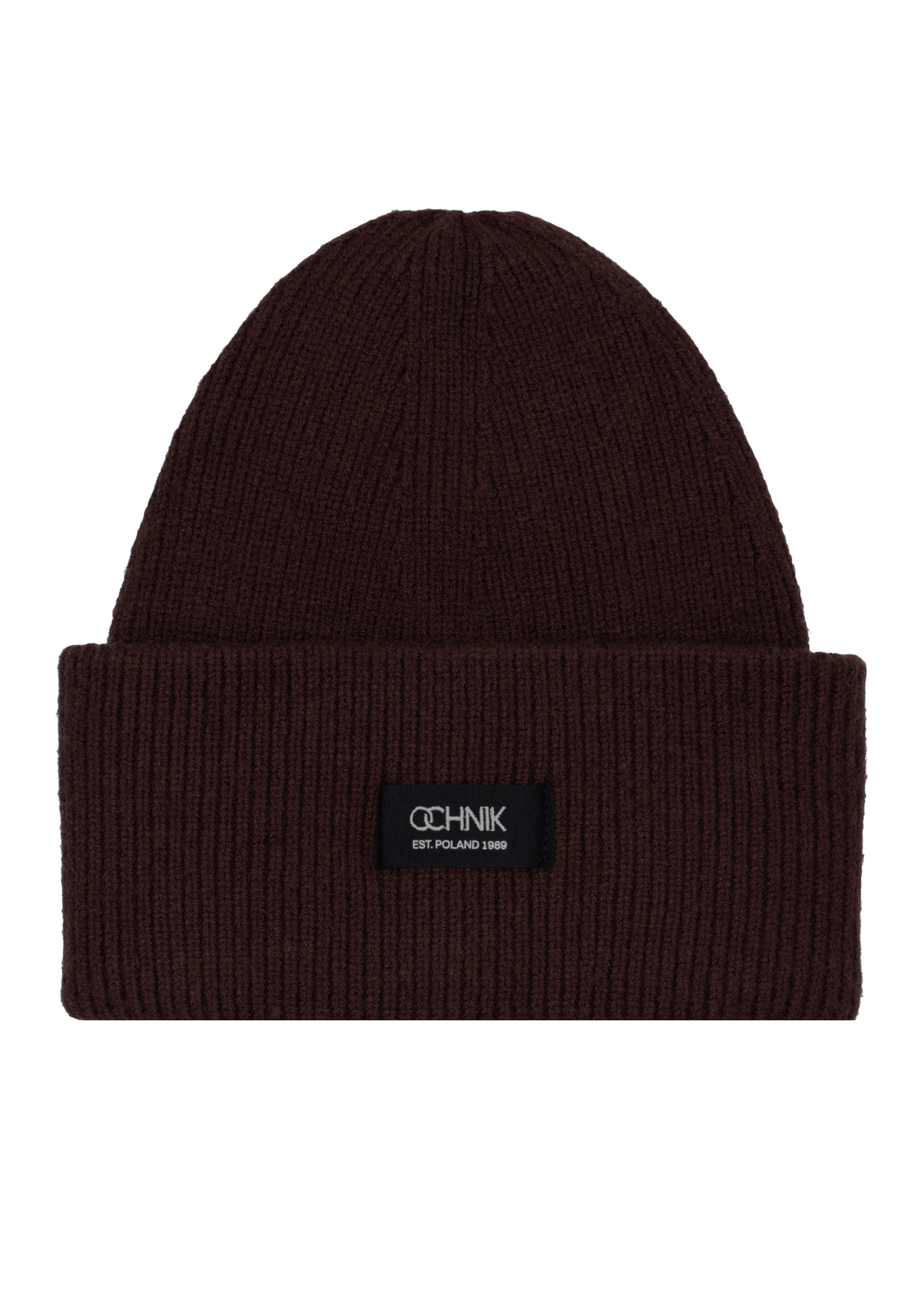 Brown men's viscose cap CZAMT-0098-1H(Z26), front product view on a light background.