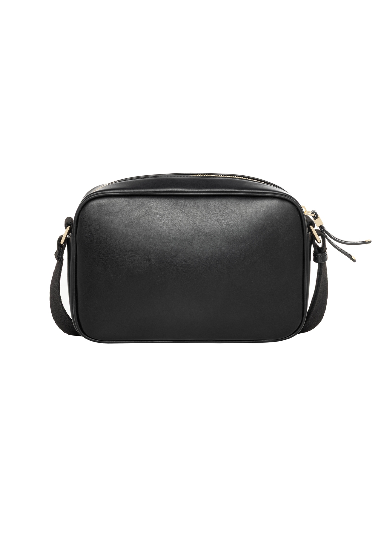 Black women's handbag with monogram TOREC-1290-9P(Z26), product view from the back on a white background.