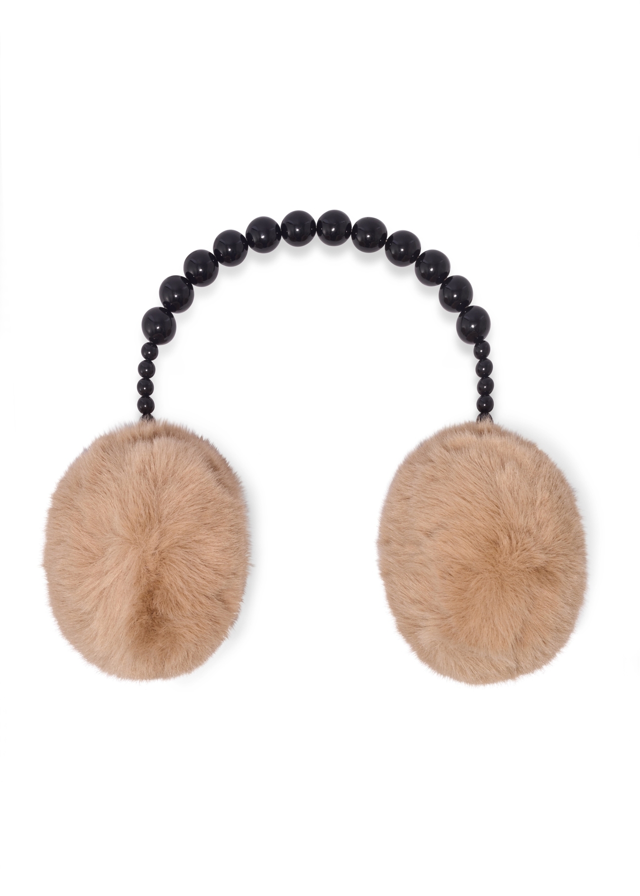 Beige women's earmuffs NAUDP-0001-81(Z26), front view of the product on a white background.