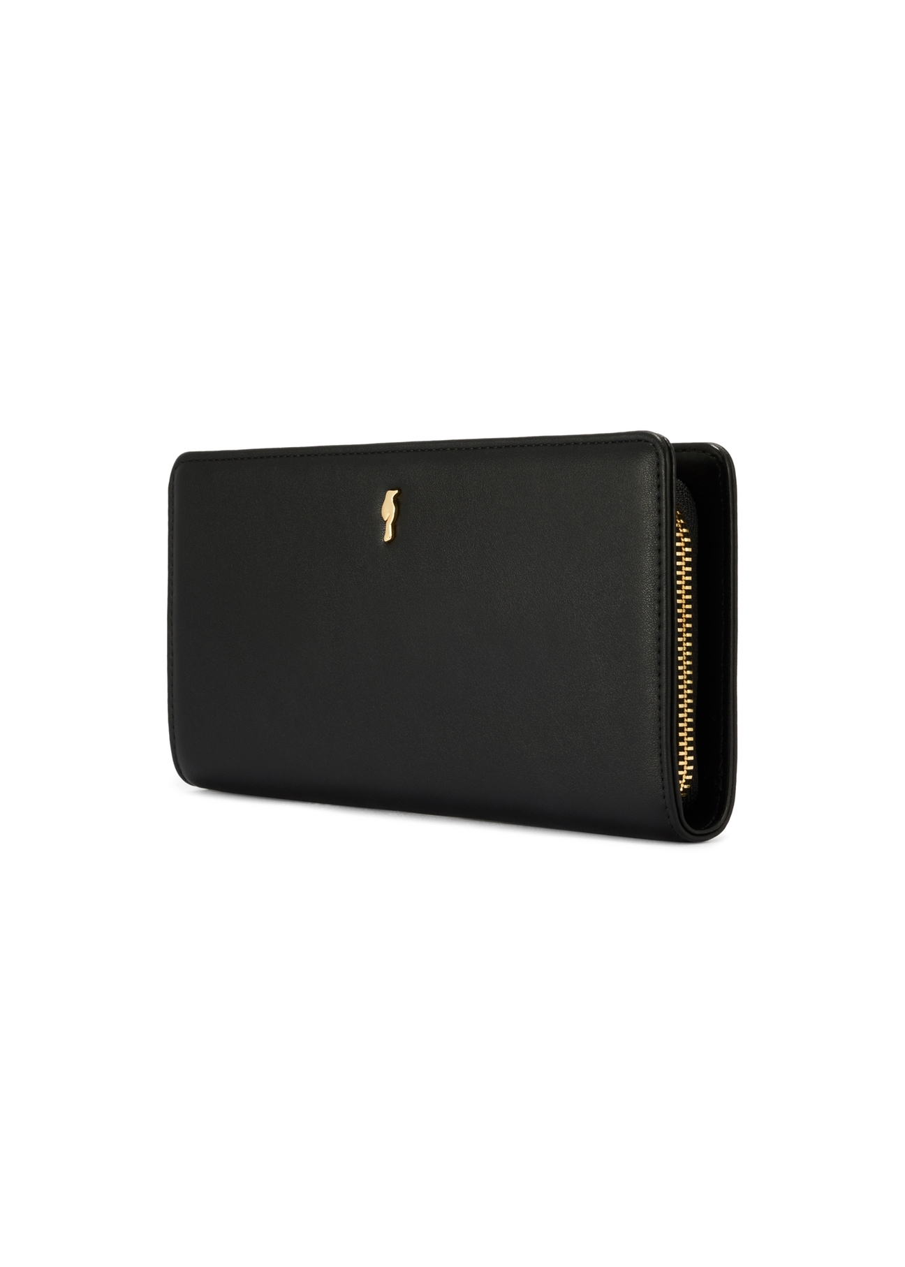 Black large wallet with decorative handle POREC-0417-99(Z25)