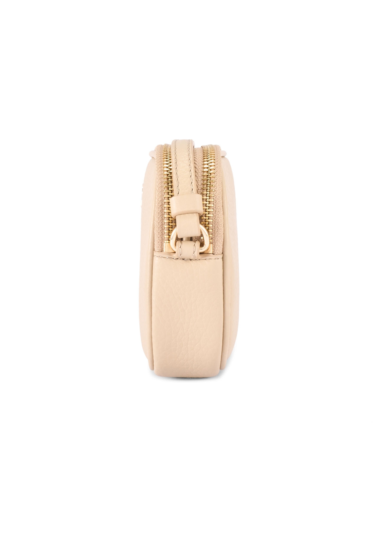 Small beige leather women's handbag TORES-0466E-1B(W26) - side product view, on a white background.