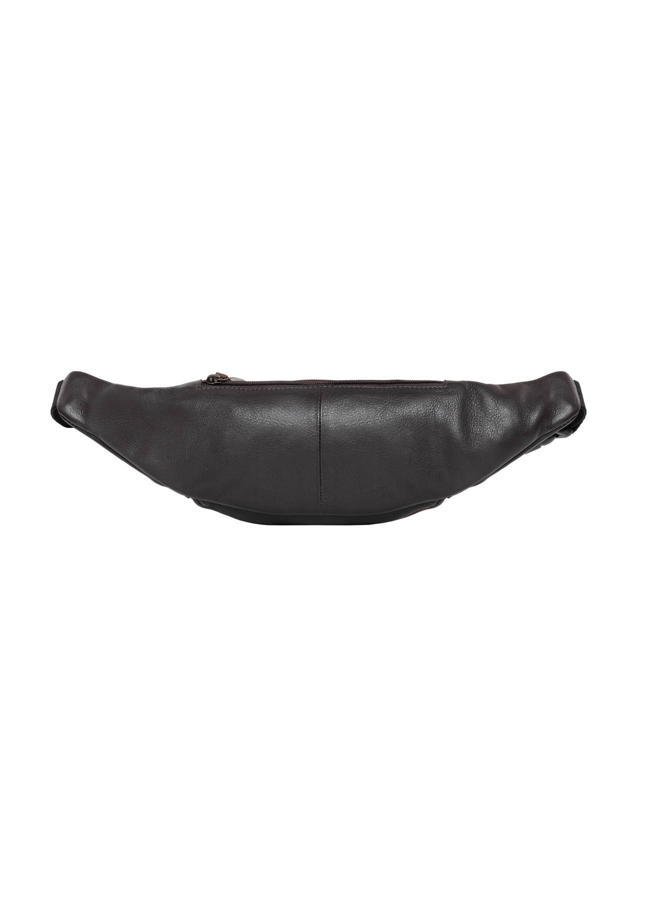 Men's brown leather waist bag TORMS-0523-1H(Z26), product view from the back on a white background.