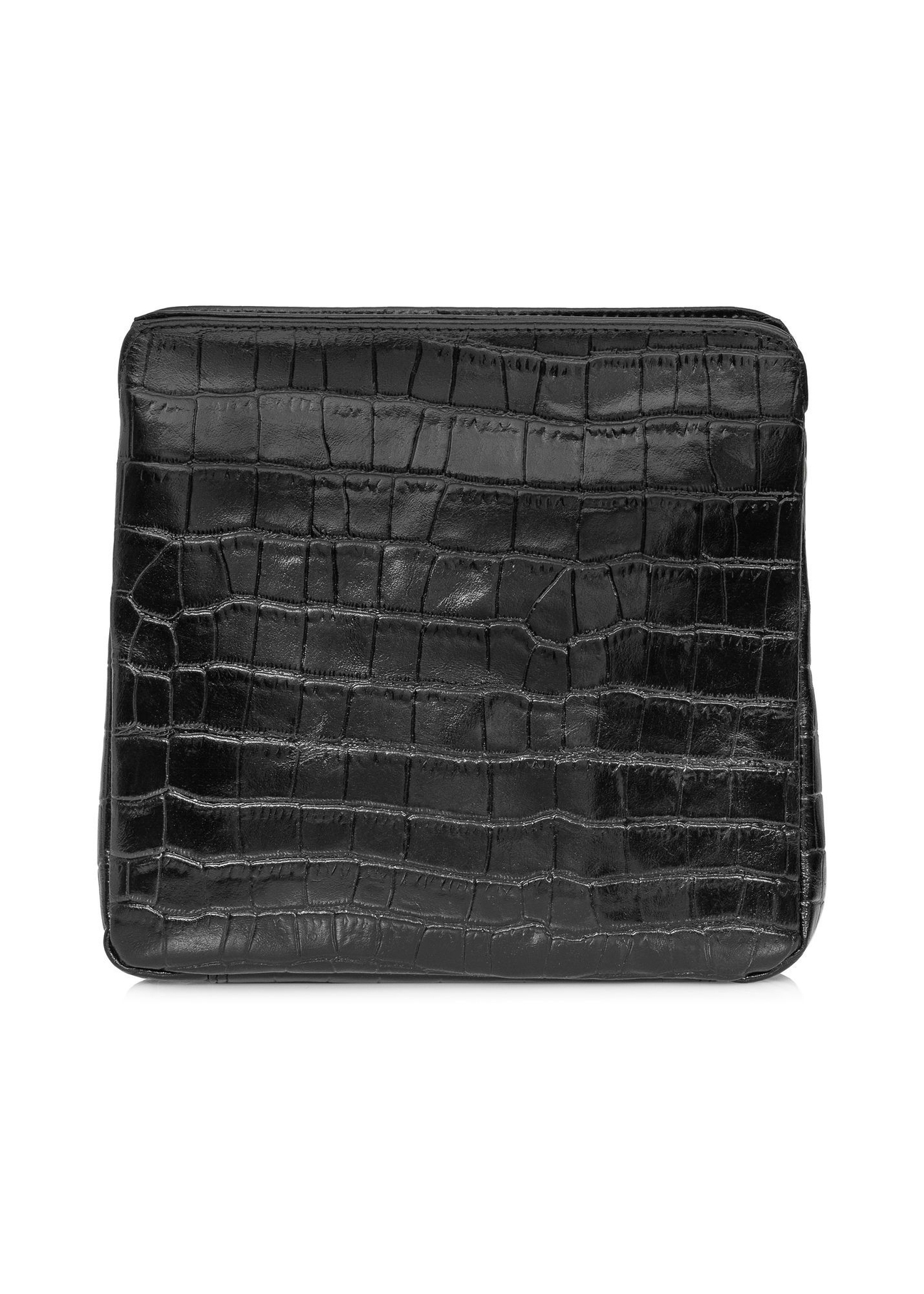 Black leather women's croco handbag TORES-0973-97(W24)-04