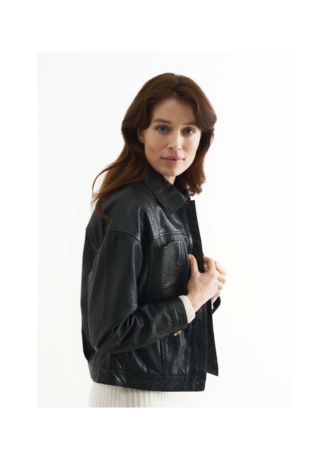 Women's leather transitional jacket KURDS-0302-1155(W22)-02