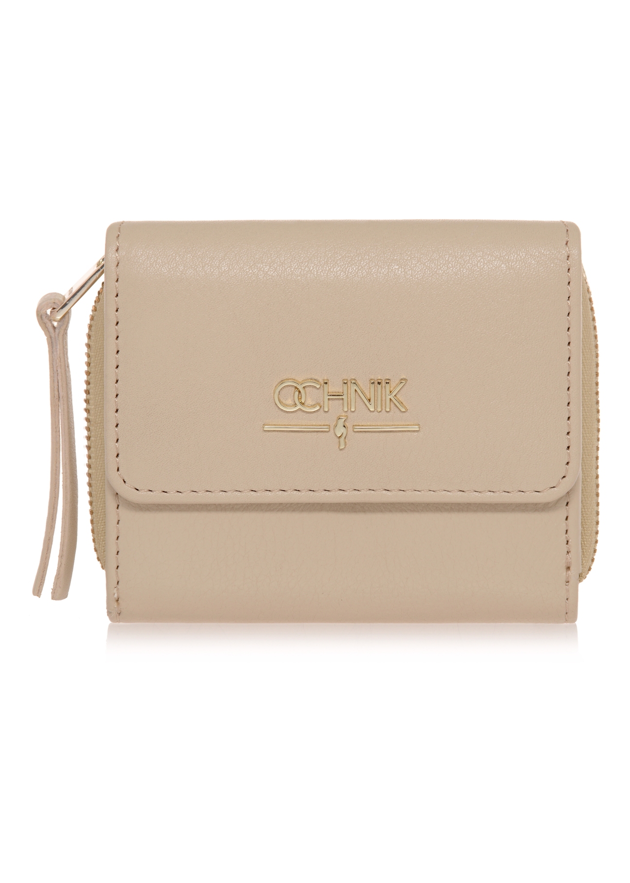 Women's small cream leather wallet PORES-0849A-81(W23)-01