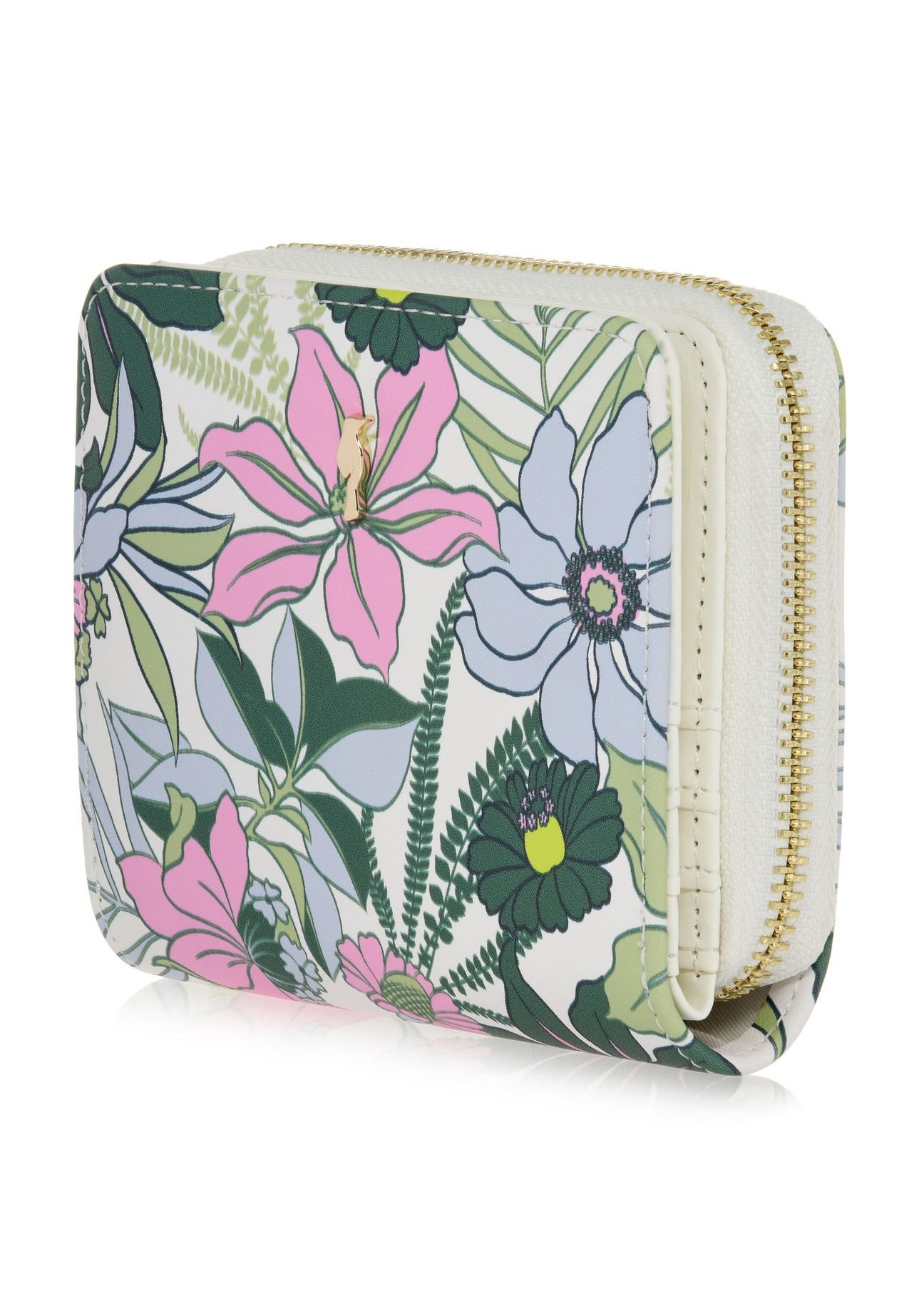 Women's small wallet with floral pattern POREC-0374-15(W24)-03