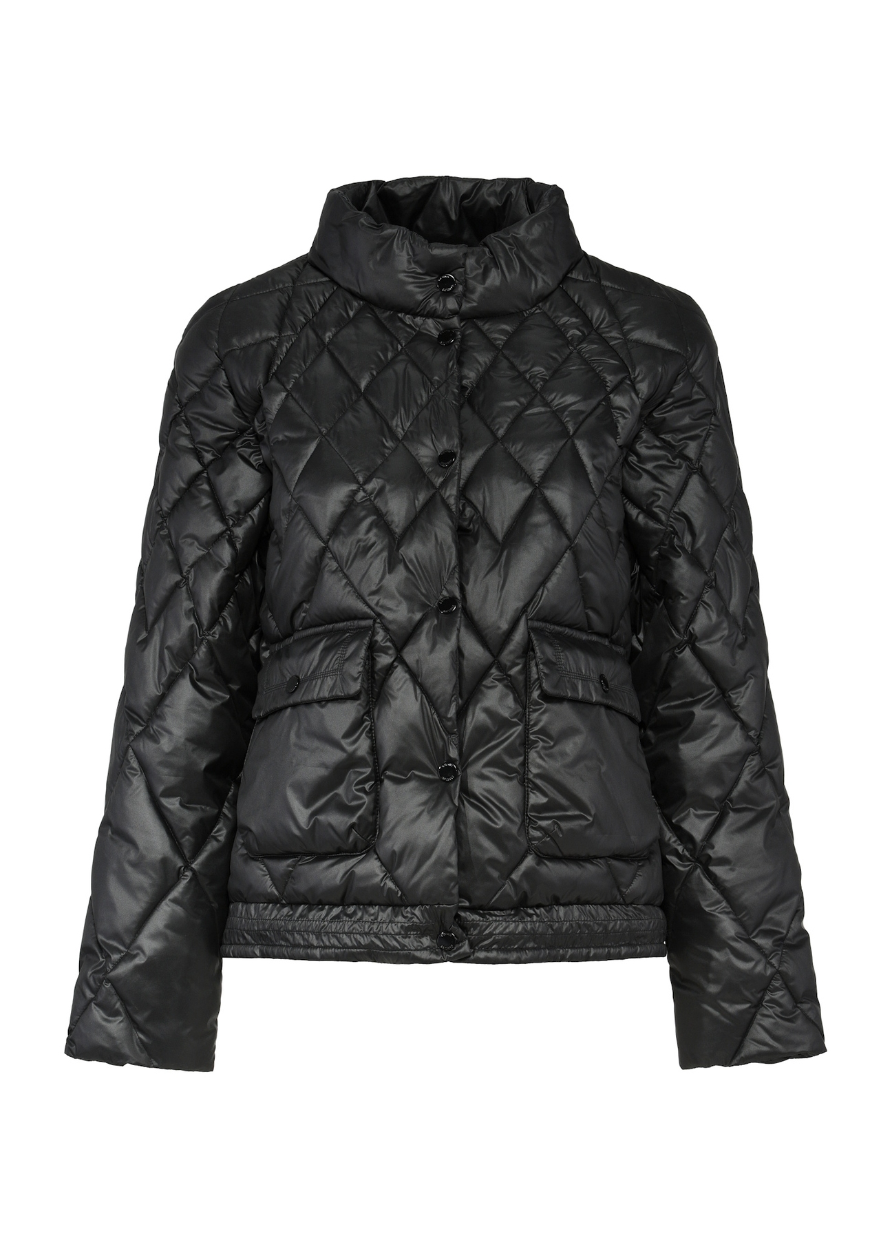 Black women's quilted jacket KURDT-0597-98(Z25) - front product view on white background.