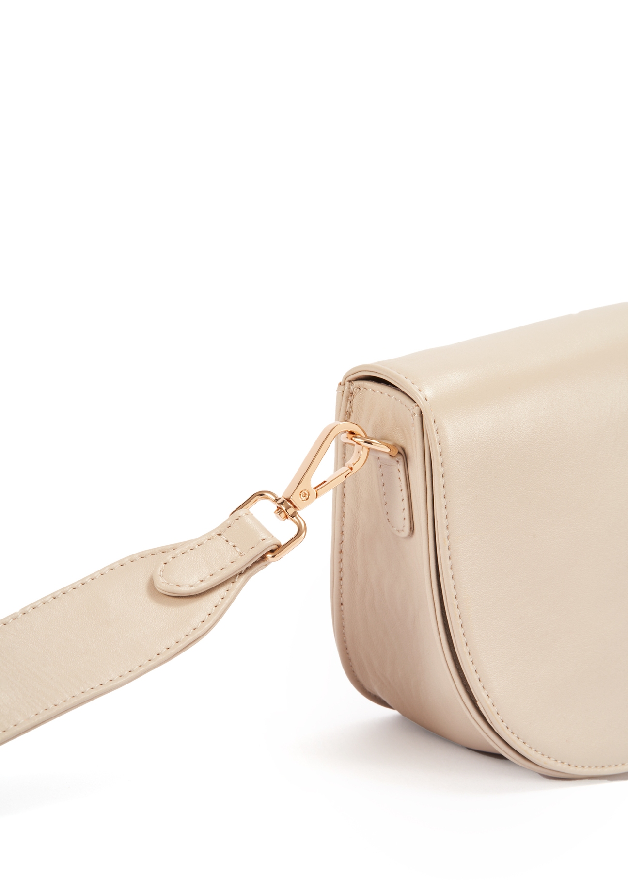 Cream semi-circular leather women's handbag TORES-1082-12(W25)-04