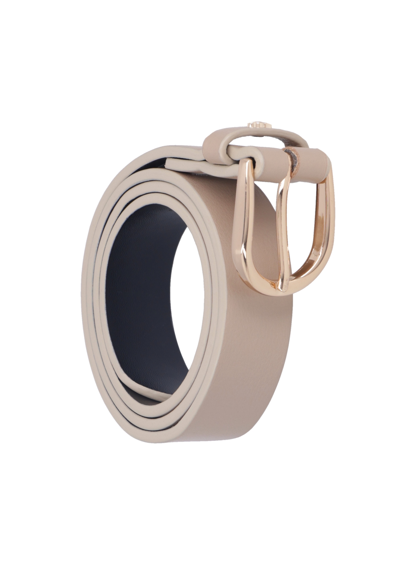 Beige leather women's belt PASDS-0345-1B(Z26), diagonal product view on white background.