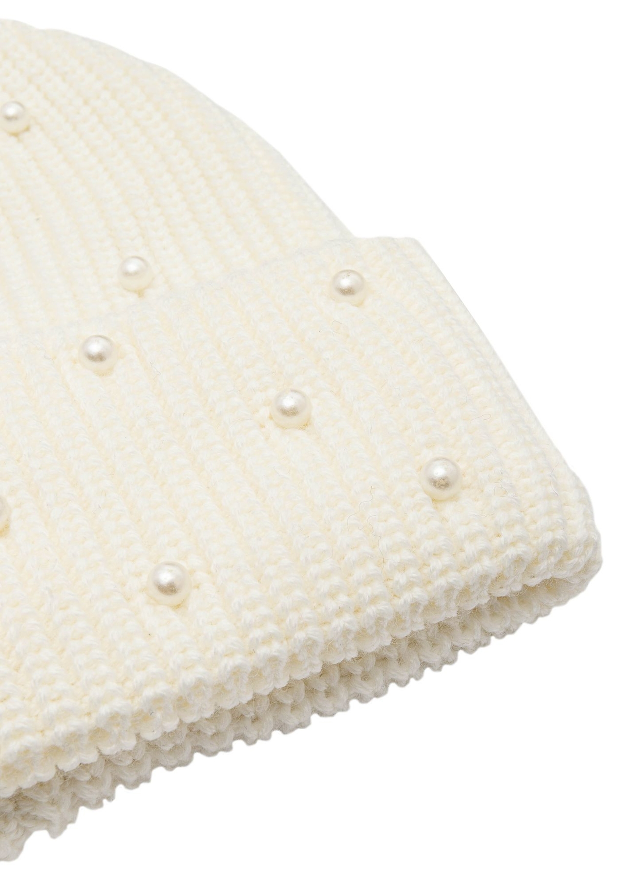 Cream cap and scarf set ZESDT-0011-11(Z25) - close-up of the detail on a white background.