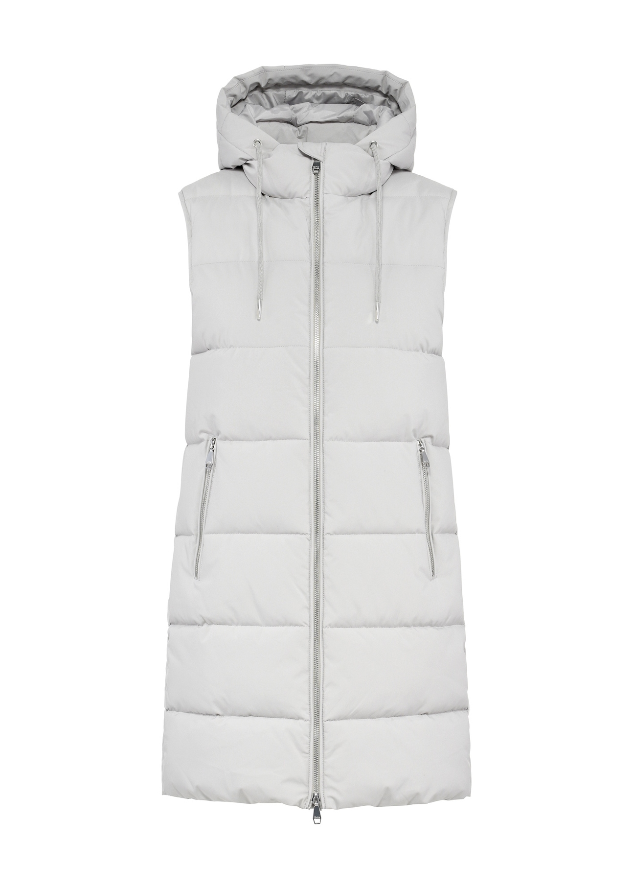 Gray long women's vest KAMDT-0034-91(Z25) - front product view on white background.