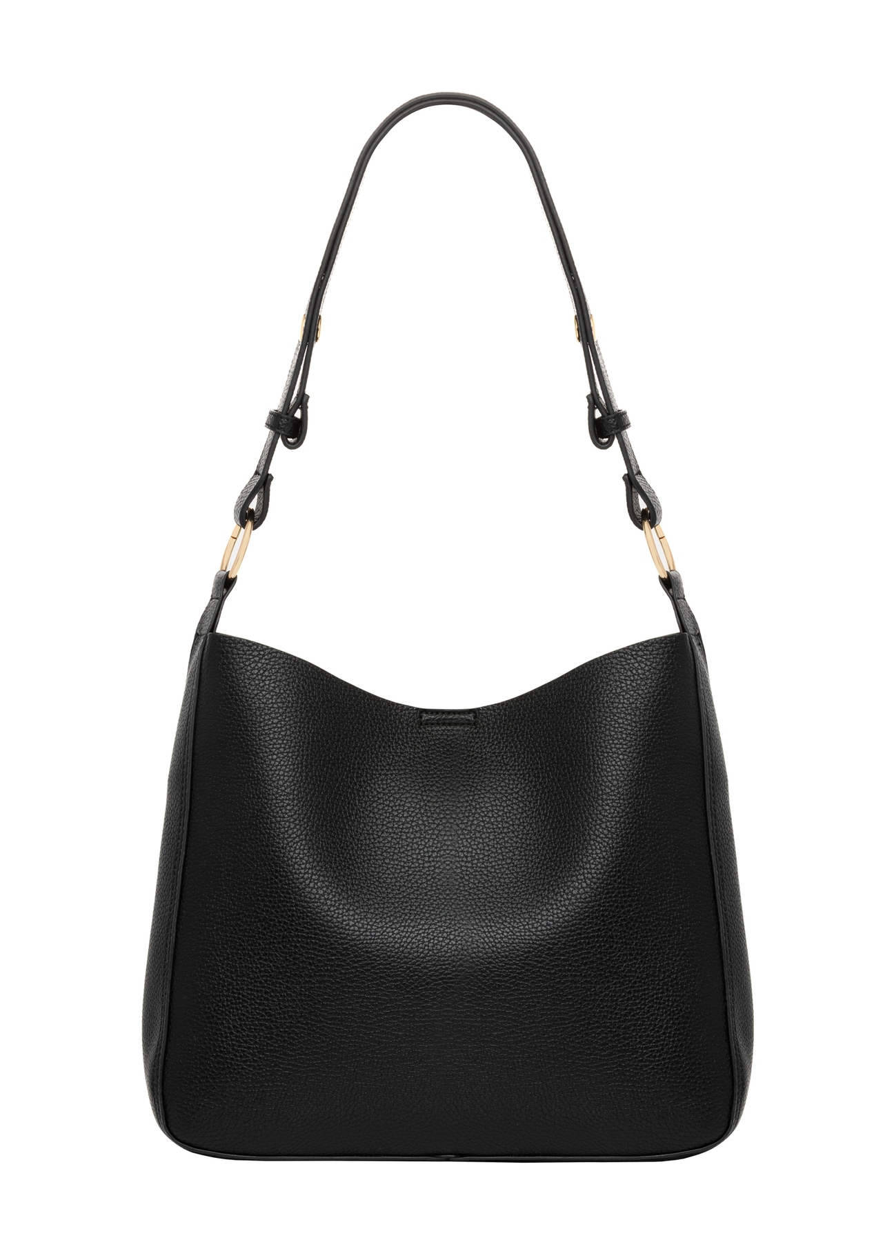 Black women's hobo bag TOREC-1257-9I(Z26) - product view from the back, on a white background.