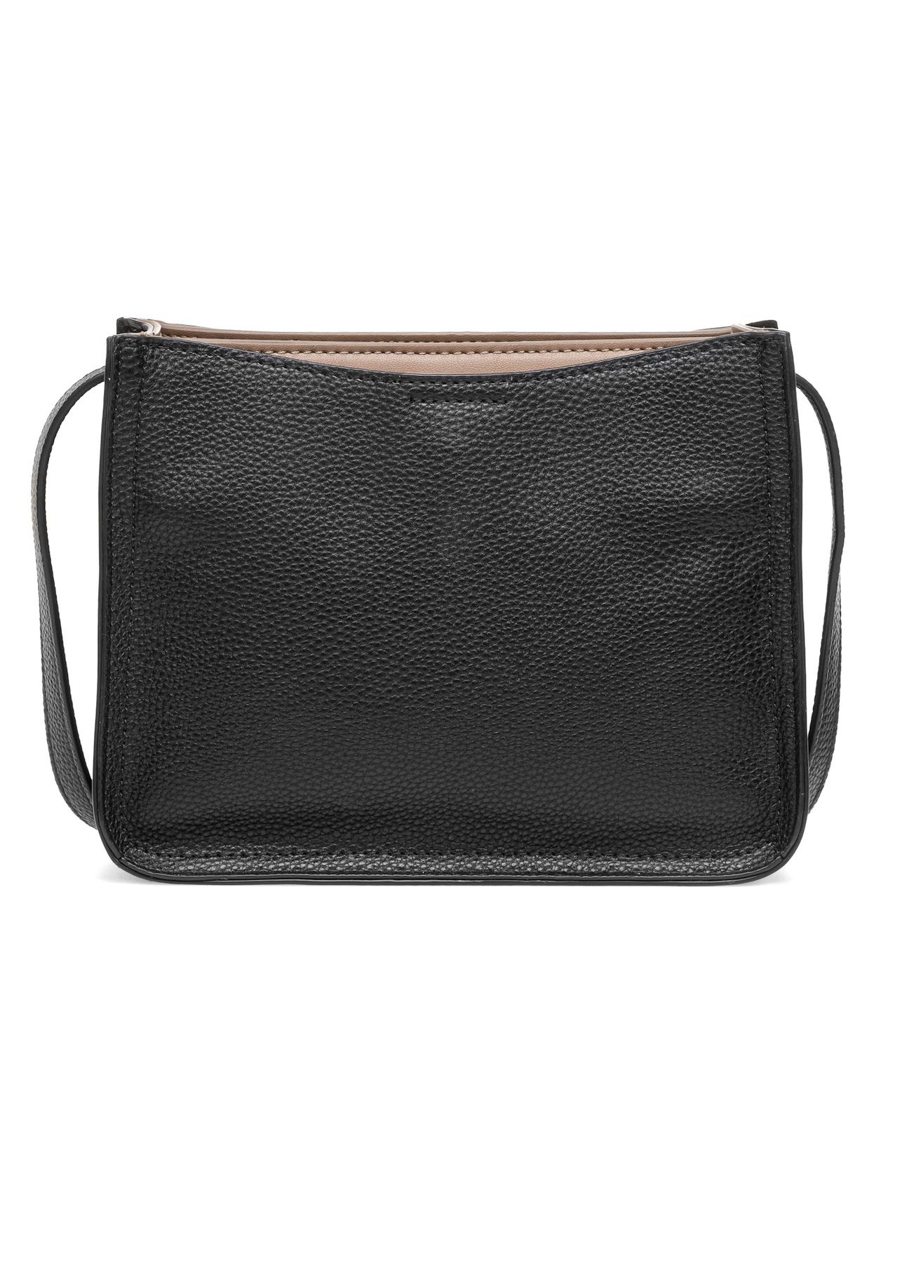 Black small shoulder bag TOREC-1055-99(Z25), product view from the back on white background.