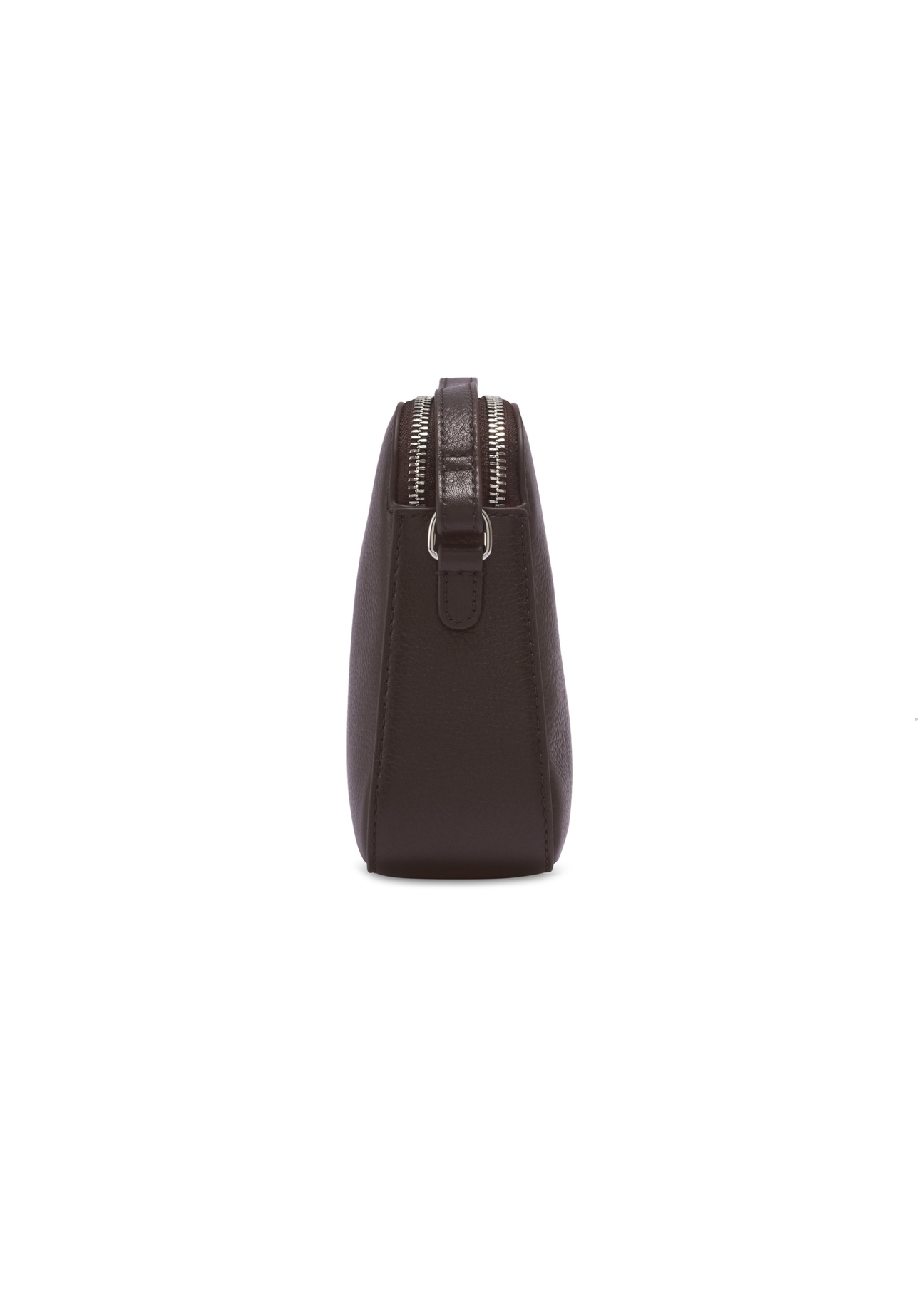 Small brown leather women's handbag TORES-1353-1H(Z26), side product view on white background.