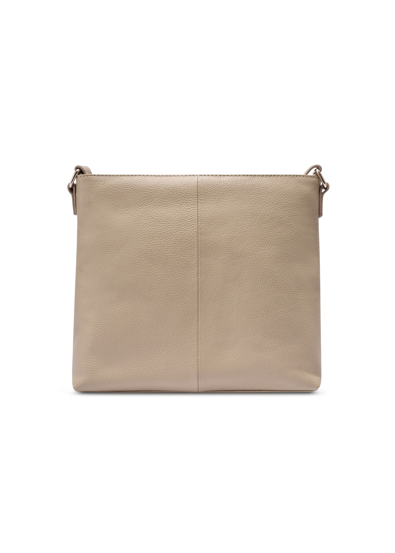 Beige leather women's handbag TORES-1265-1B(W26) - product view from the back, on a white background.