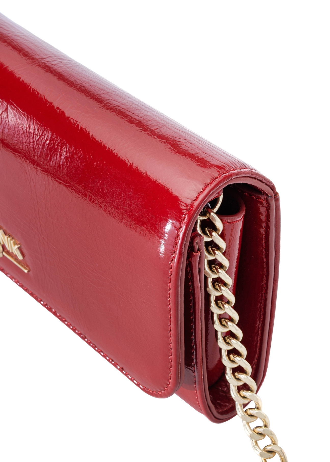Red leather clutch bag TORES-1215-4B(W26), close-up of the product detail on a white background.