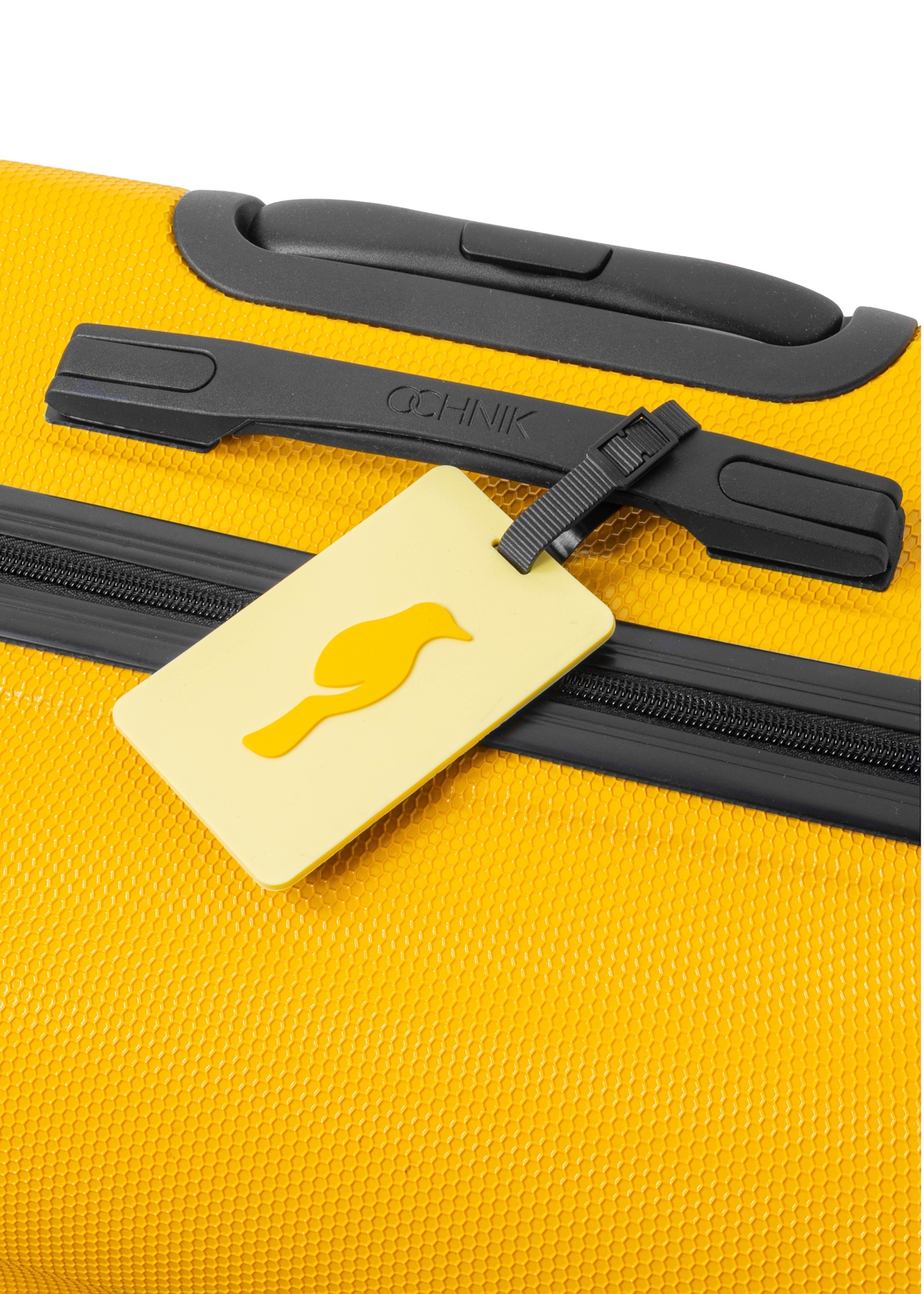 Luggage tag AW-012-0011-21(W25), product view on a suitcase on a white background.