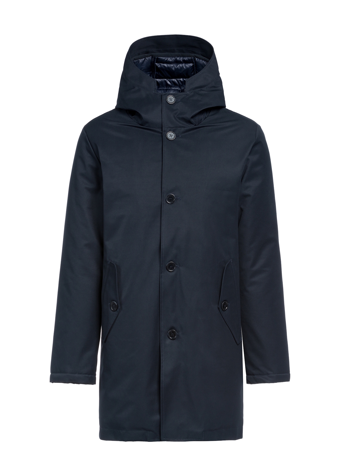 Navy blue men's winter jacket KURMT-0387-69(Z25), product view from the front on a white background.