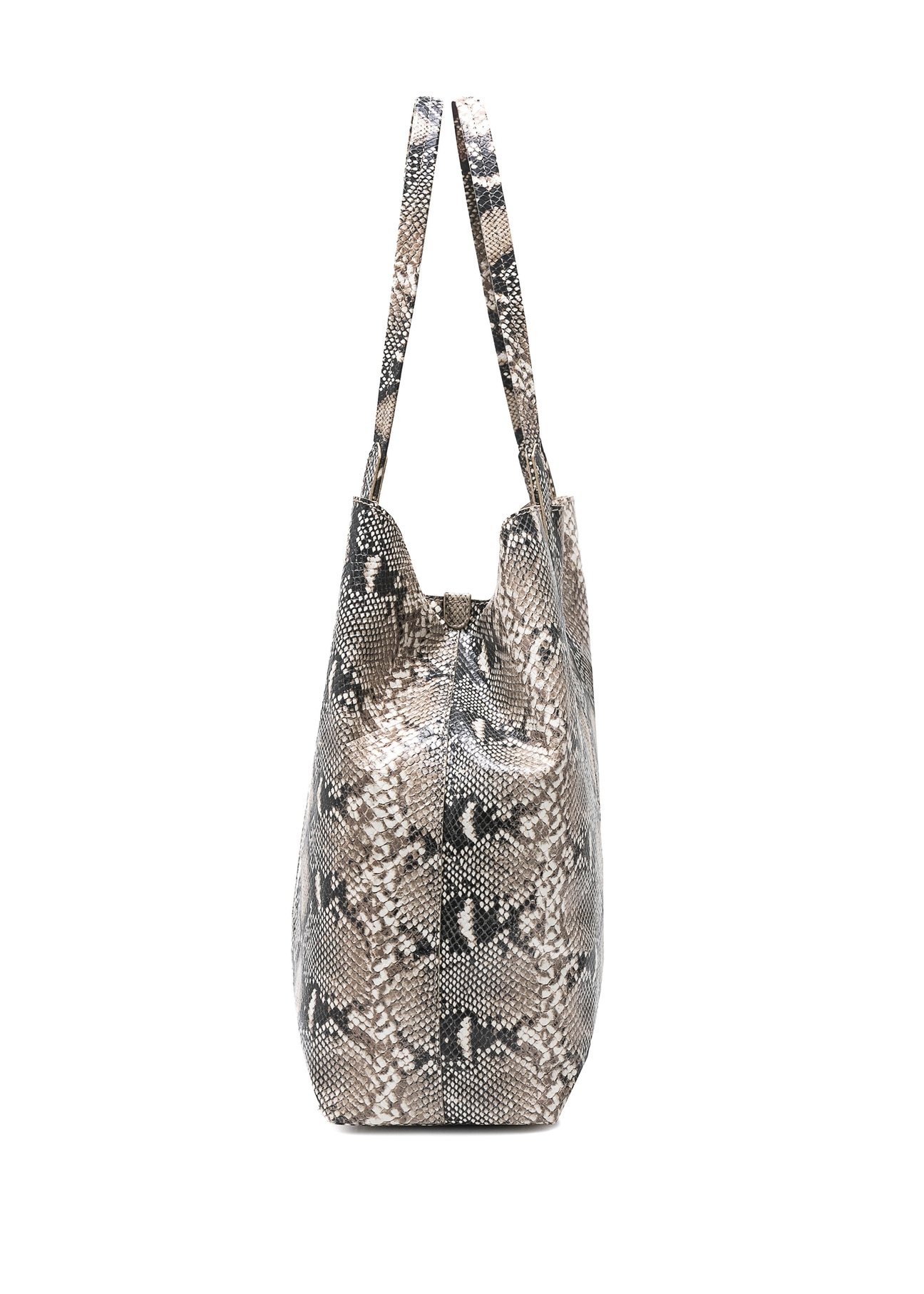 Women's leather shopper bag TORES-1164-86(Z25), product view from the side on a white background.