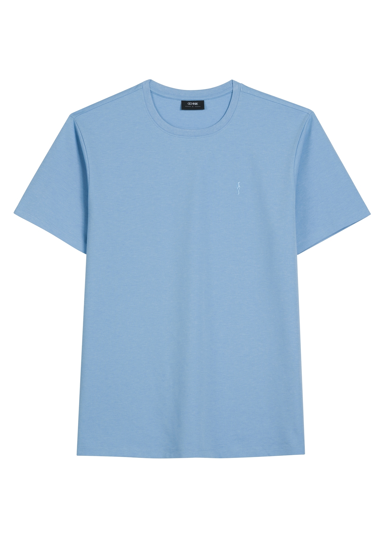 Blue men's T-shirt TSHMT-0120-7B(W26), front product view on white background.