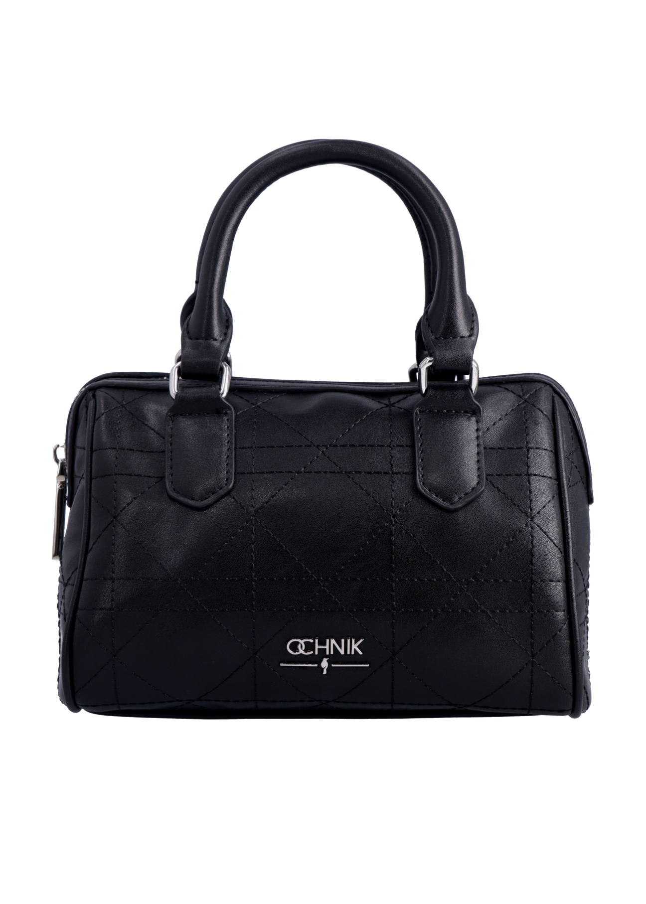Black women's trunk handbag TOREC-1339-99(Z26), front product view on white background.