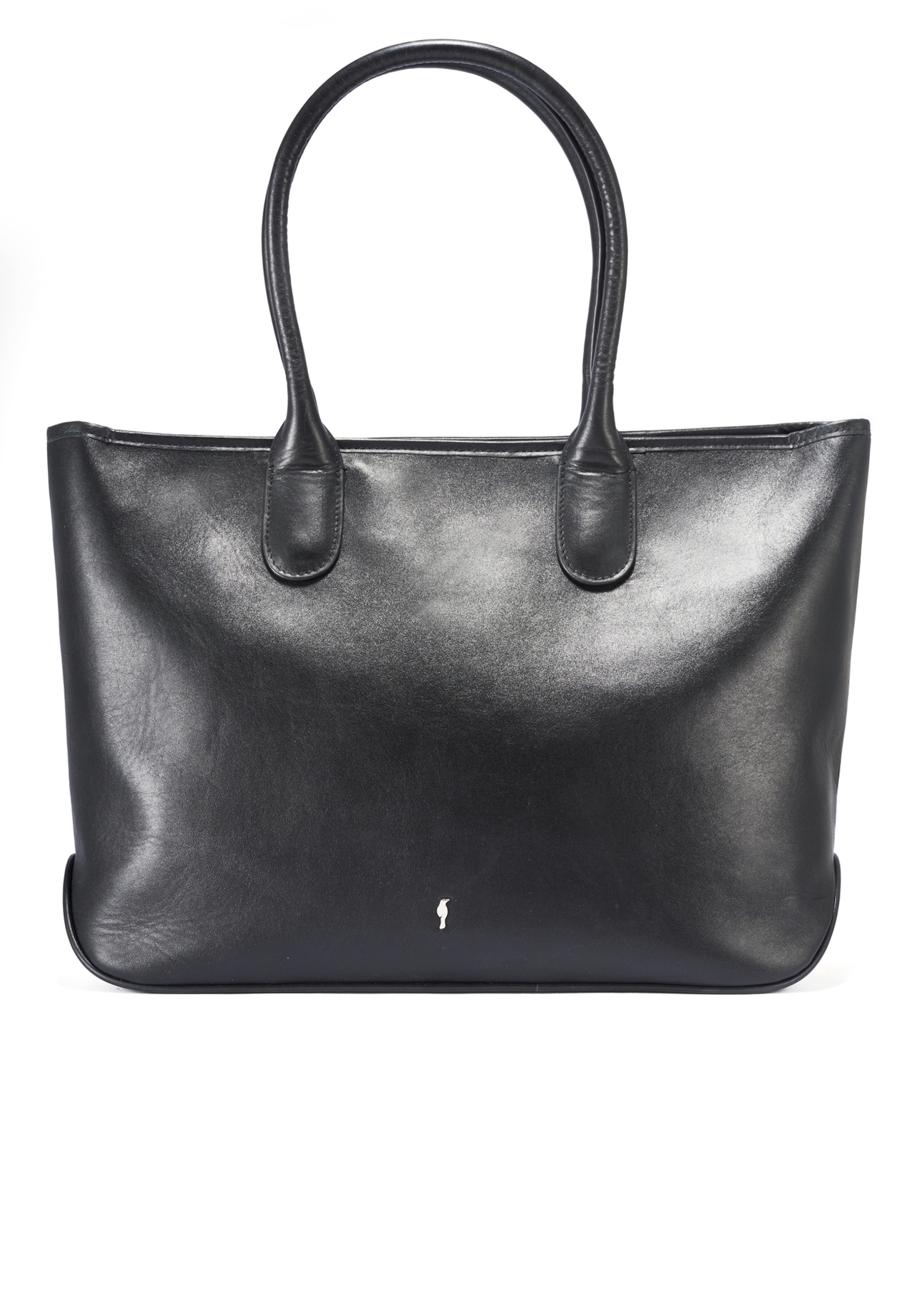 Large black leather women's handbag TORES-1149-99(Z25), product view from the front on a white background.