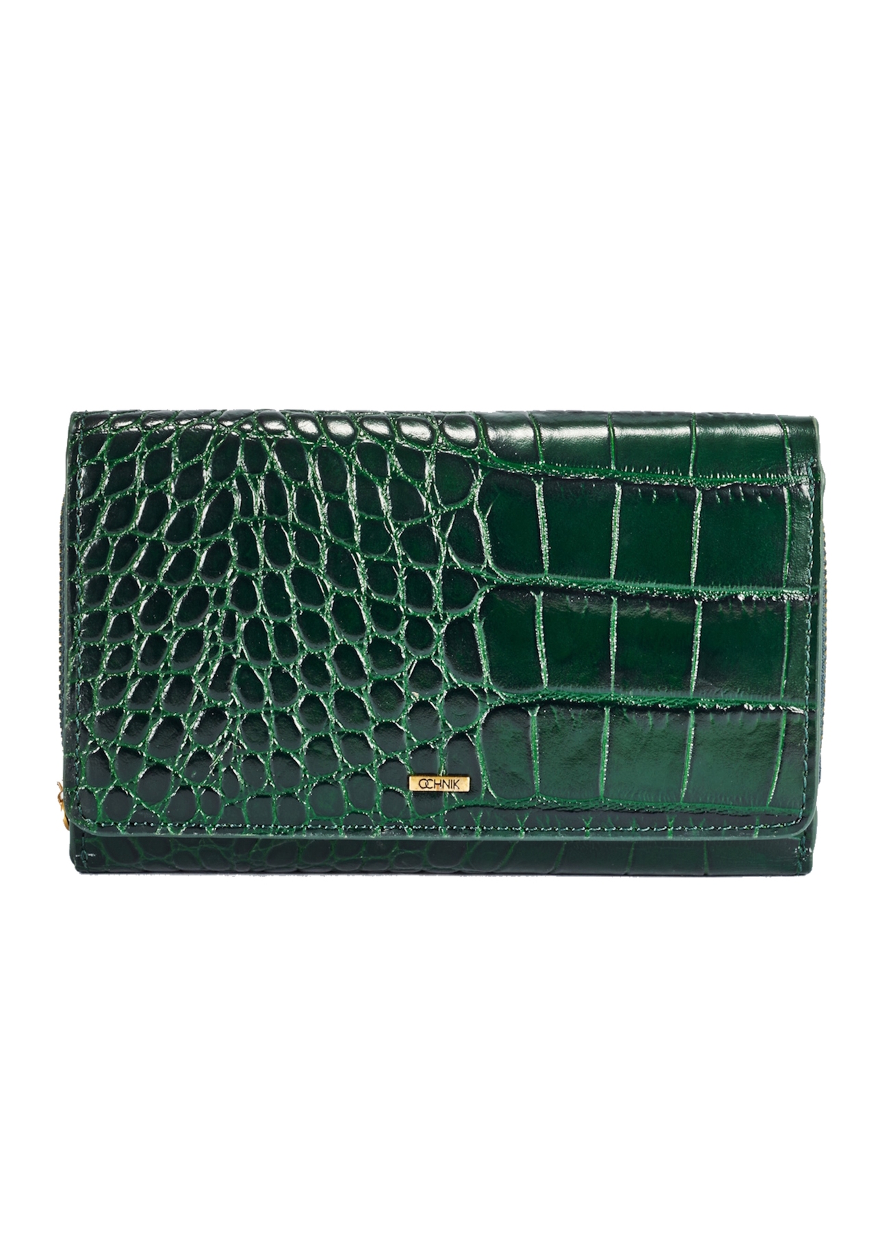 Green croco leather women's wallet PORES-0952-51(W25)