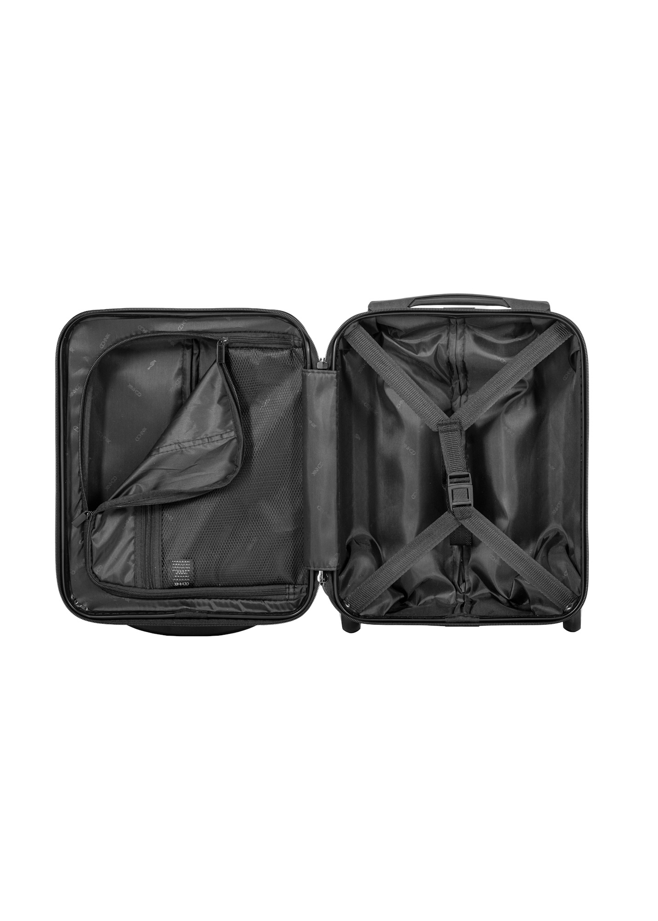 Cabin suitcase on wheels WALPC-0012-5E-16(W26), product view inside on white background.