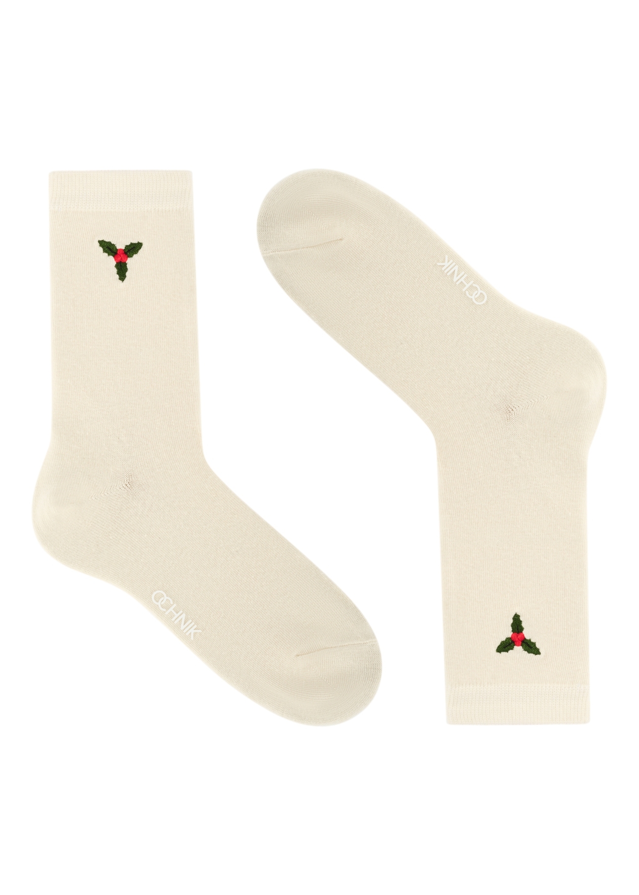 Set of women's Christmas socks ZESDT-0035-15(Z25), view of the third pair from the set on a white background.