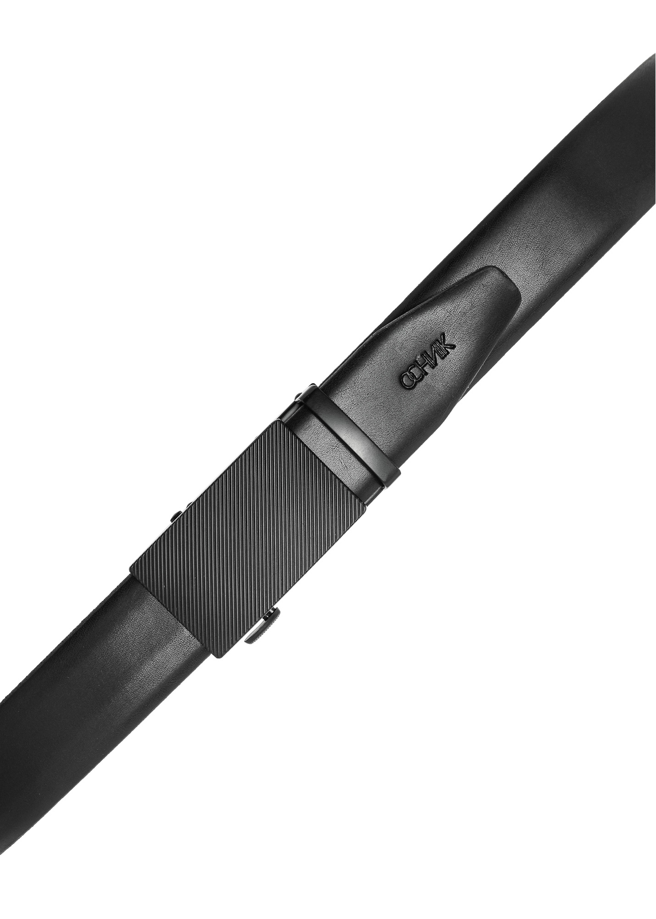 Leather black men's belt PASMS-0269-99(W25)-03