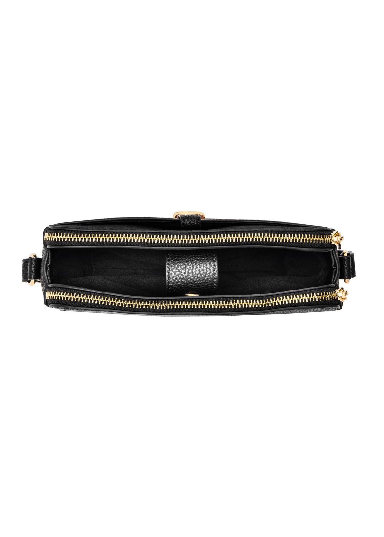 Black women's handbag with strap TOREC-0830B-99(Z25), product view inside on white background.
