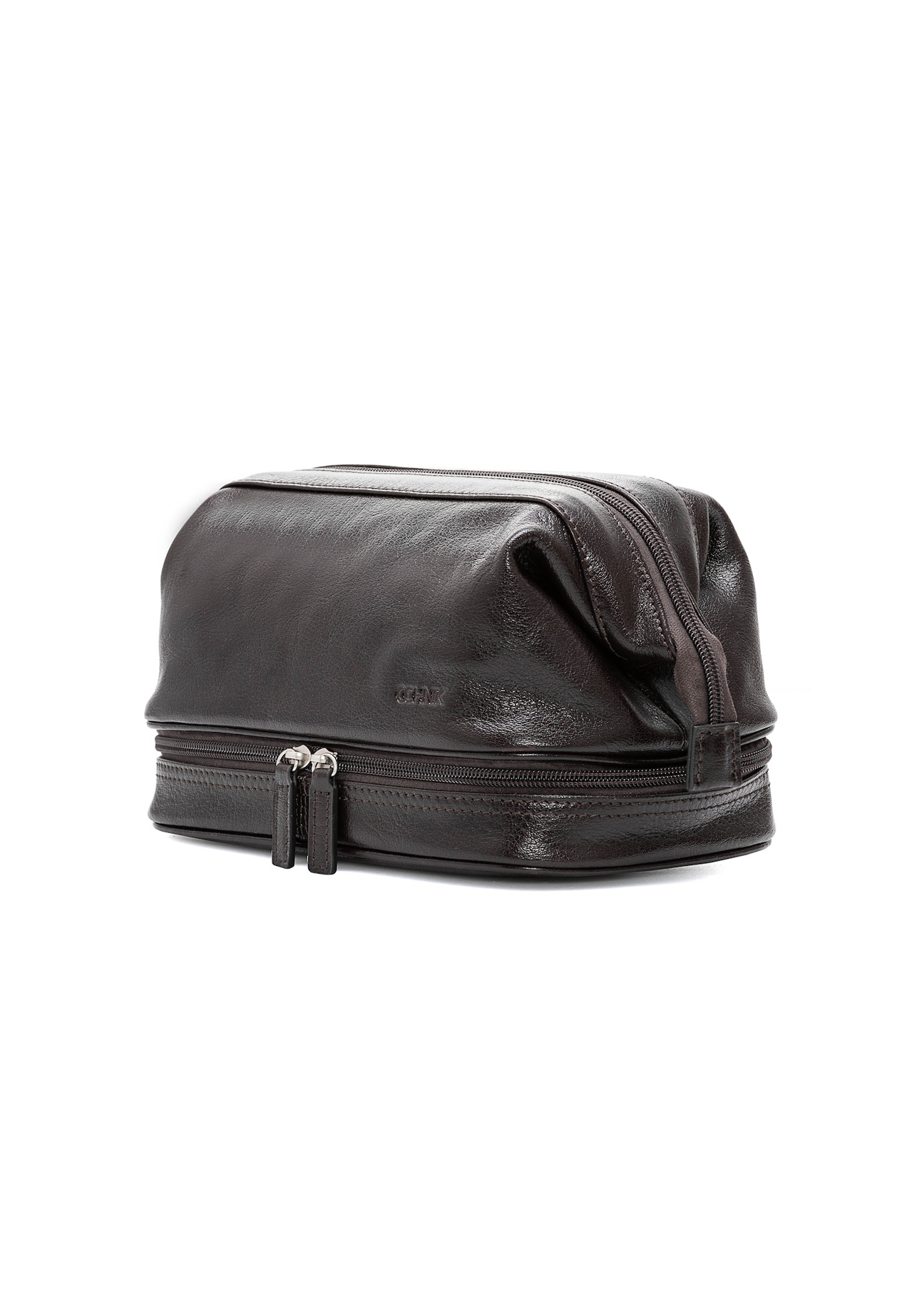 Men's glossy cosmetic bag TORMS-0479-89(Z25), diagonal product view on white background.