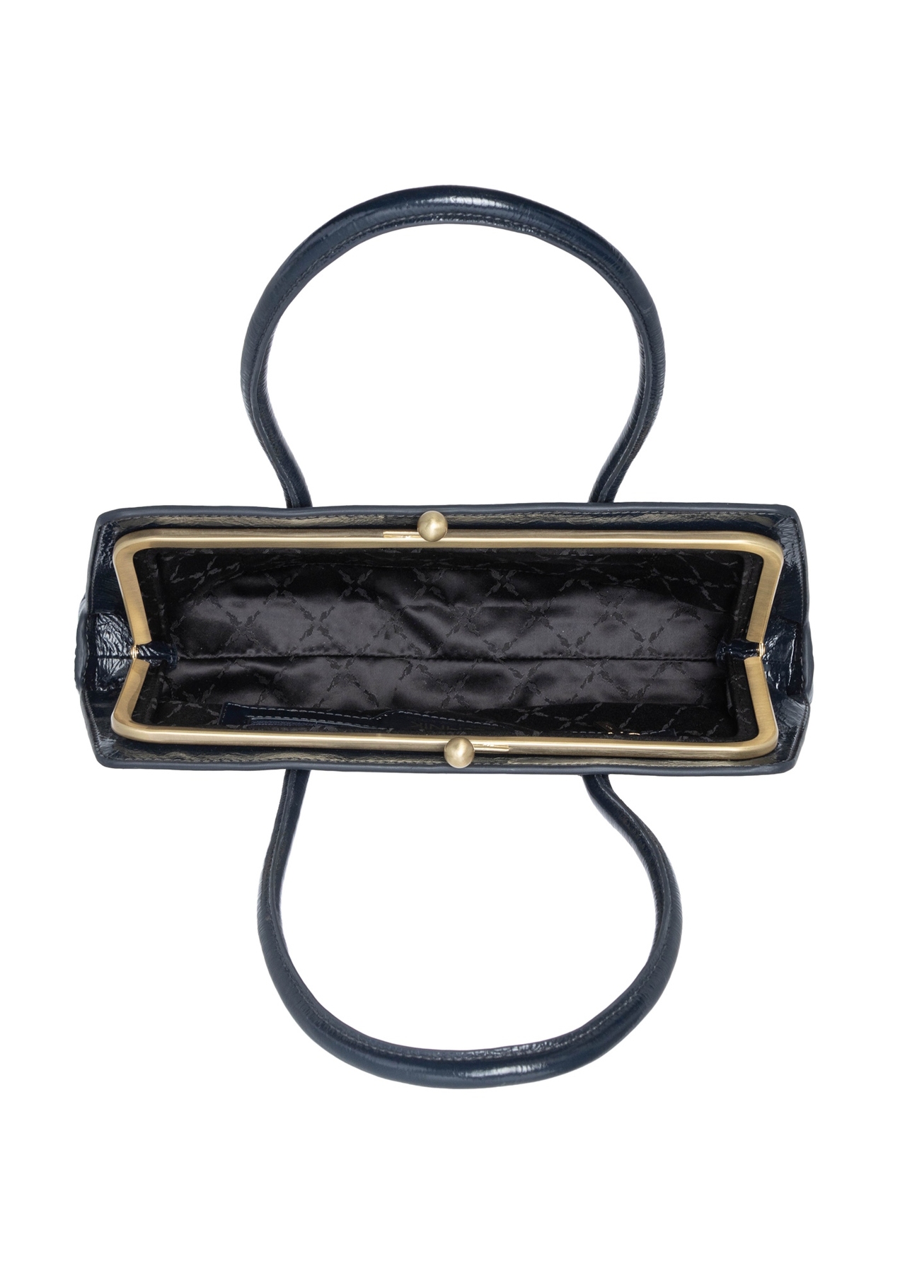 Dark navy blue small leather women's handbag TORES-1293-7EW26), product view inside on white background.