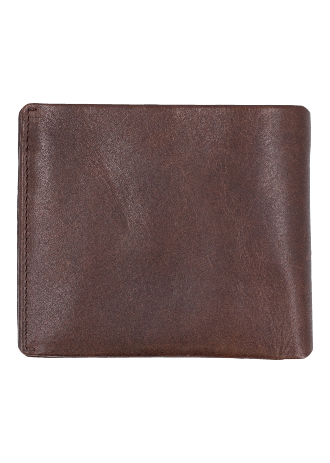 Brown leather men's wallet PORMS-0734-1I(Z26), product view from the back on a white background.