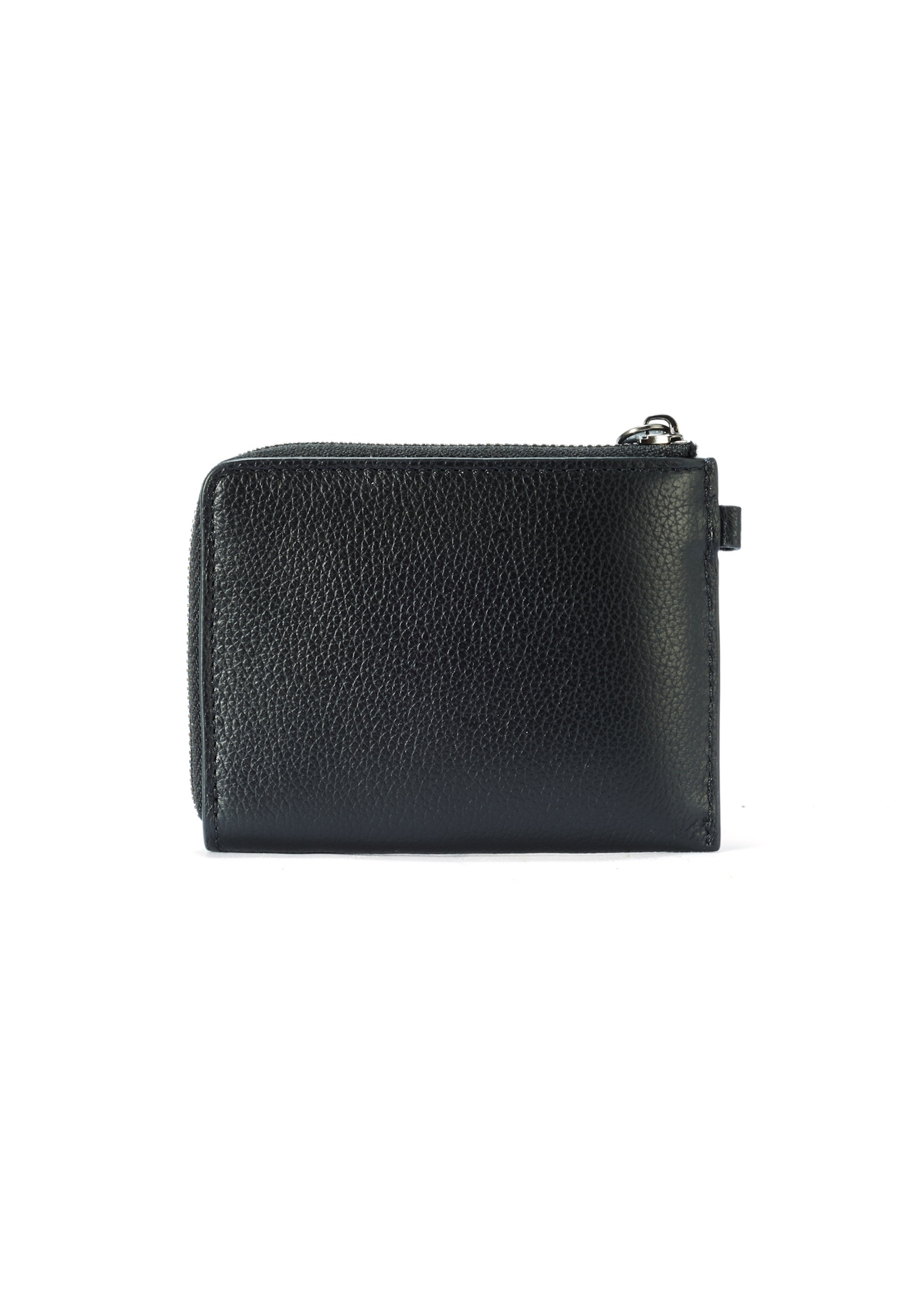 Men's leather wallet in black color PORMS-0633-99(W25), back view of the product on a white background.