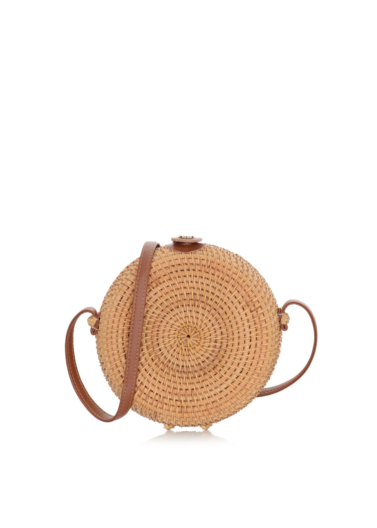 Women's round straw handbag TOREC-0261A-81(W22)-01