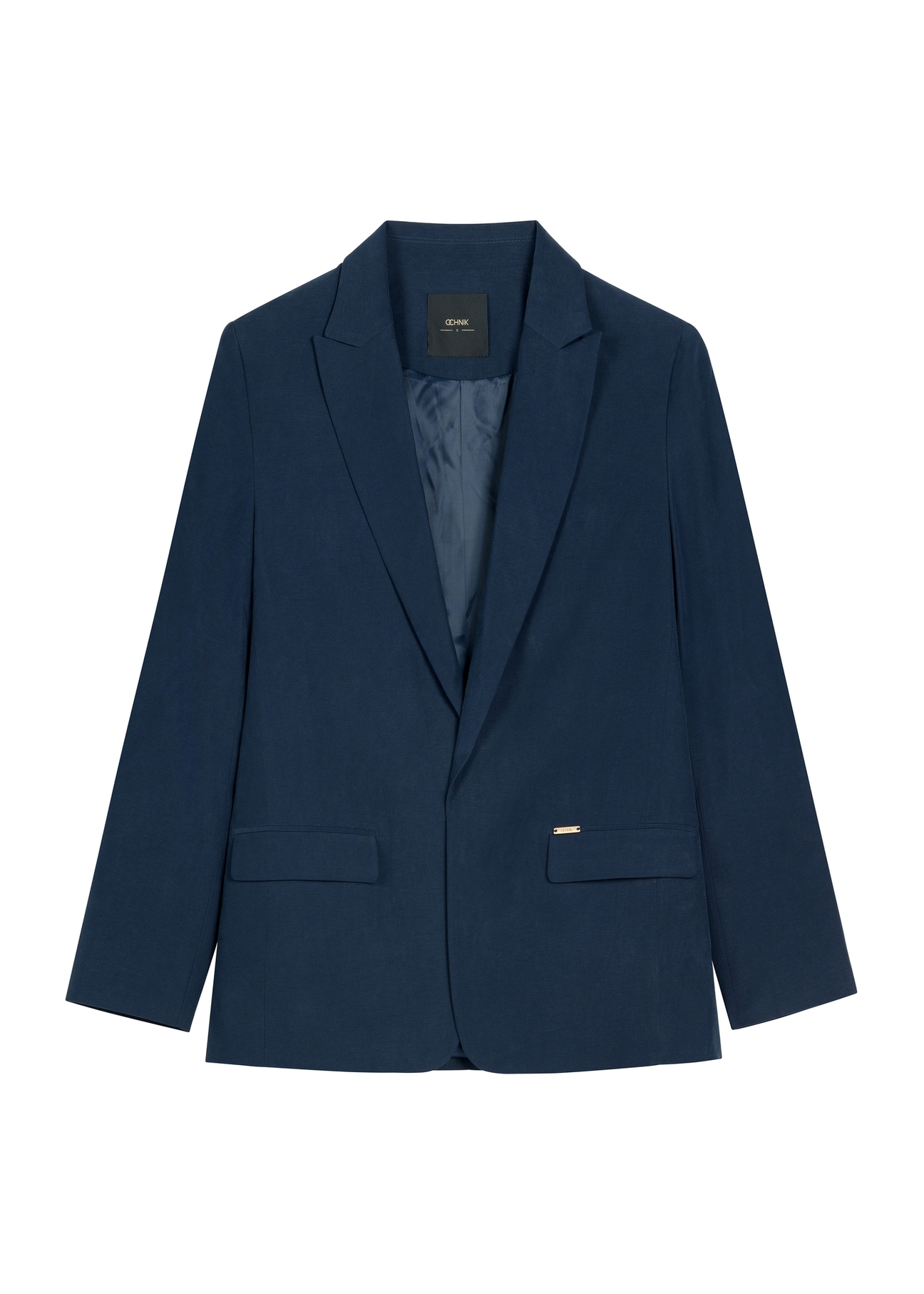 Women's navy blue jacket ZAKDT-0031A-7E(W26), front product view on white background.