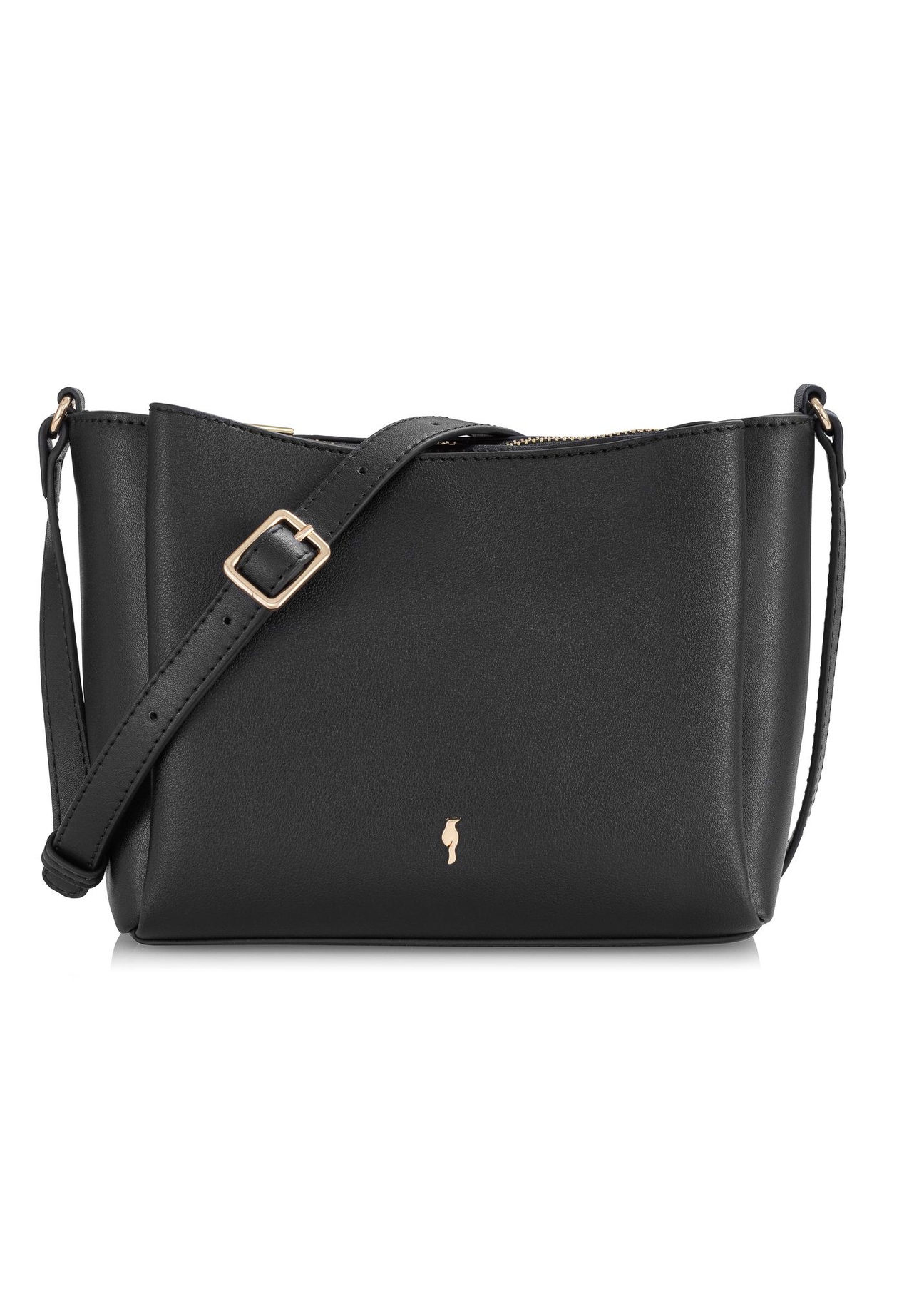Small black imitation leather handbag TOREC-0914-99(W24)-01