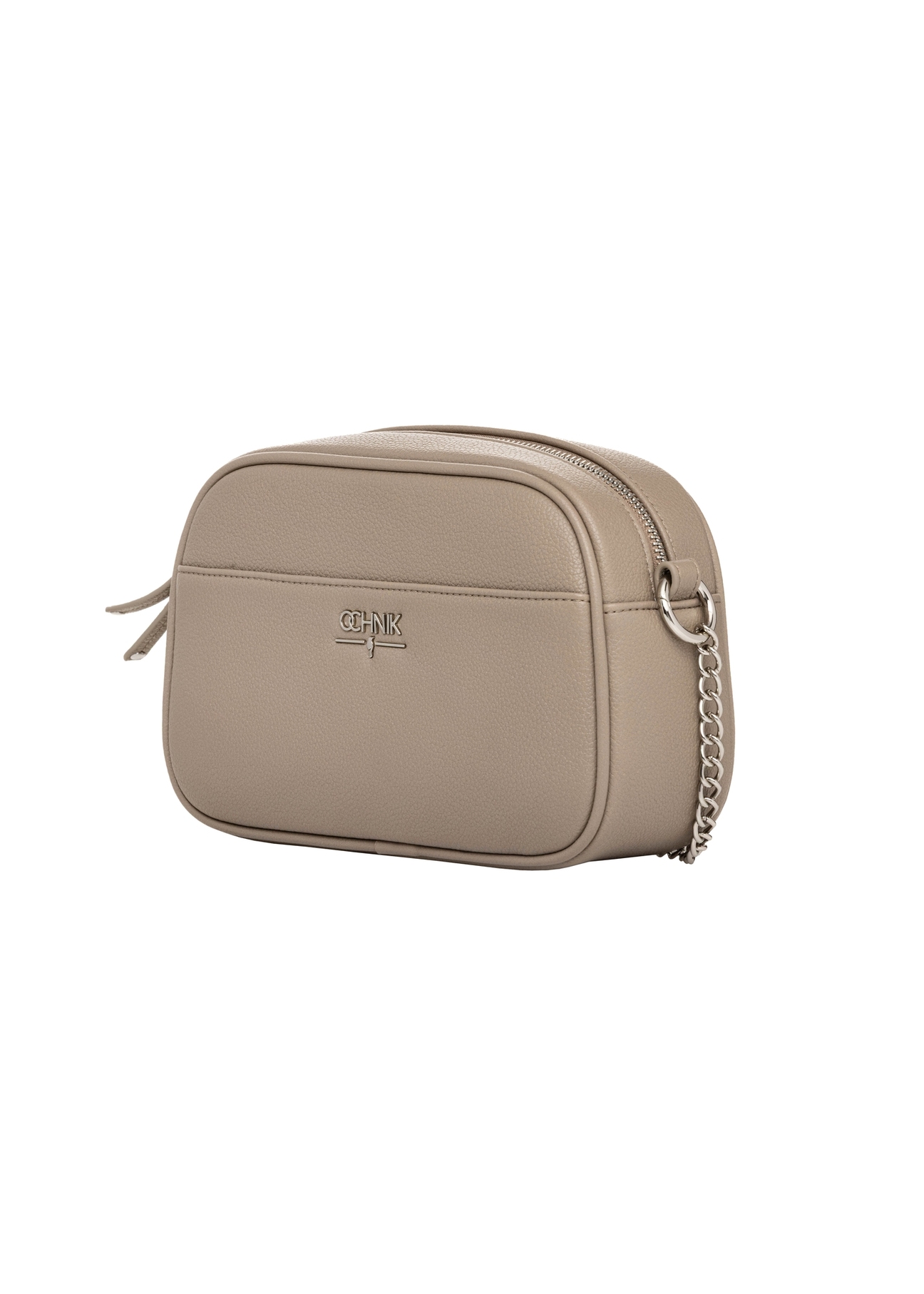 Small women's handbag in cool beige color TOREC-1285-1K(Z26), diagonal view of the product on a white background.