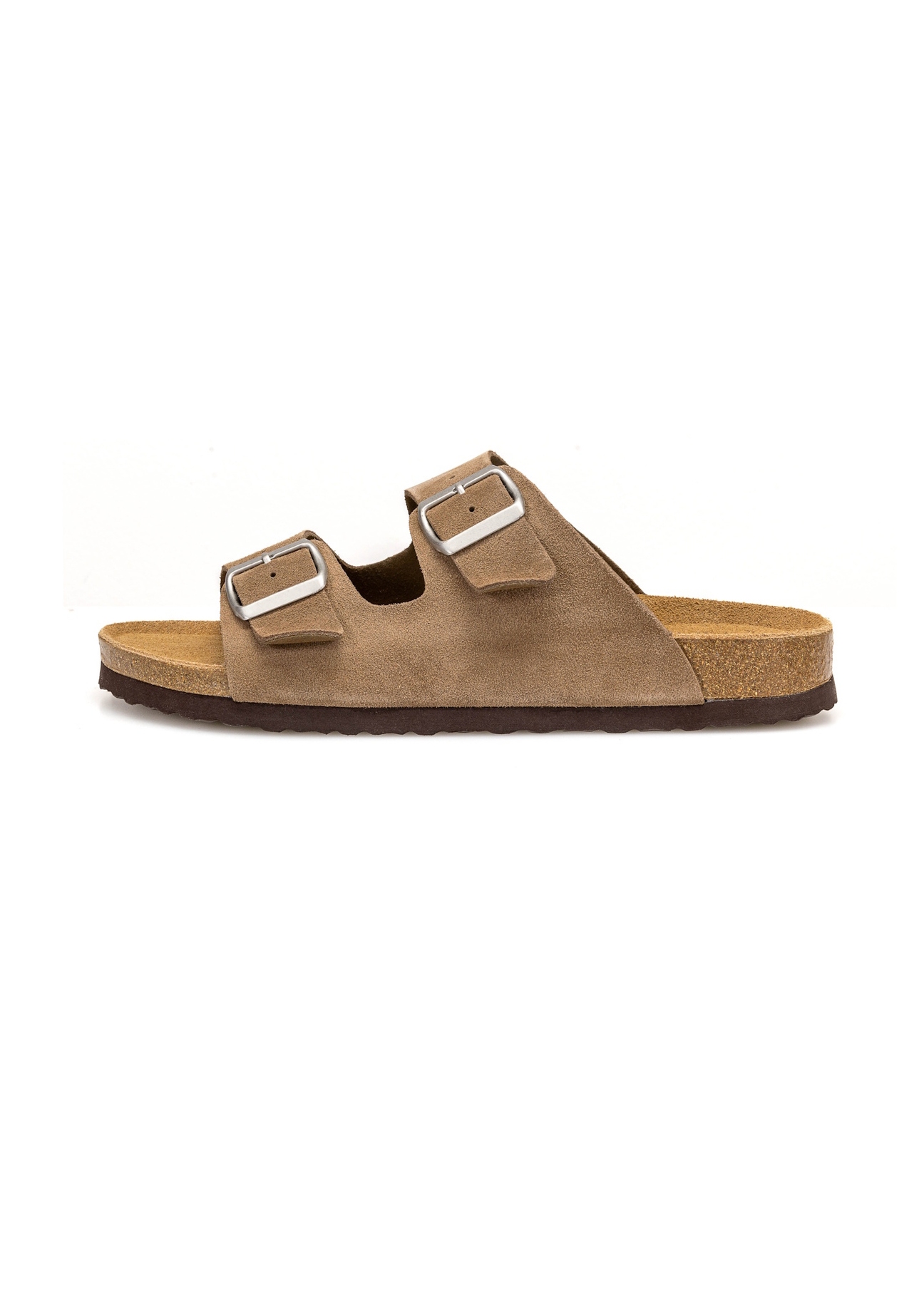 Dark beige leather men's flip-flops BUTYM-0495-82(W25)-08