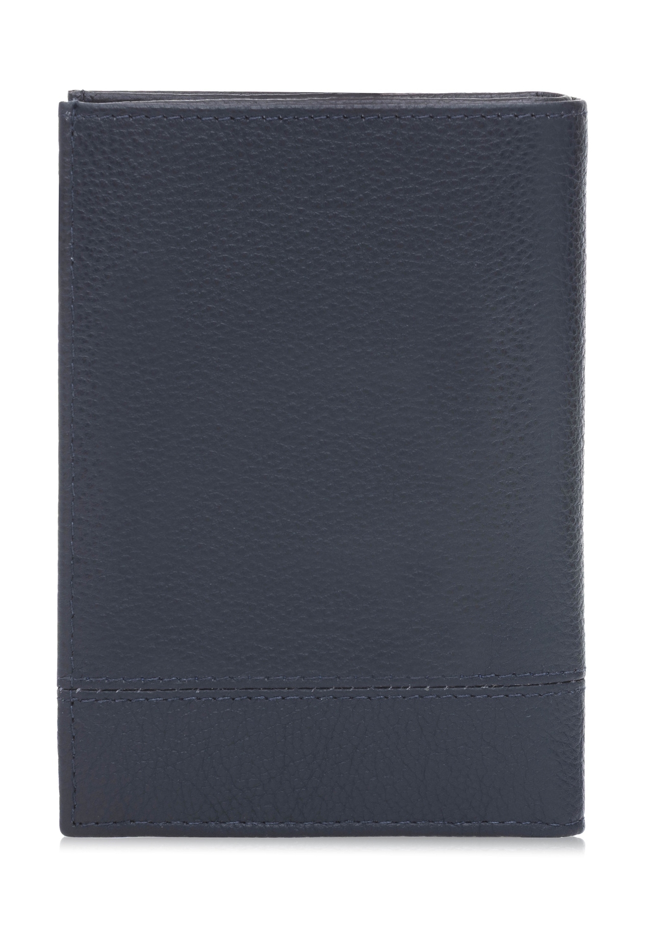 Navy blue men's leather wallet PORMS-0022B-69(W25), back view of the product on a white background.