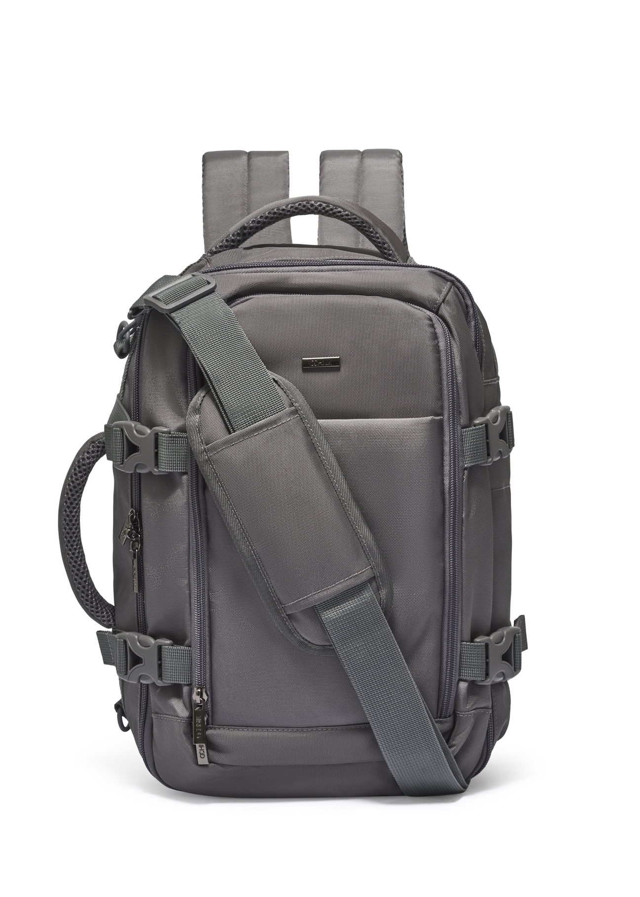 Graphite airplane backpack PLCMN-0017-9D(Z26), front product view on a light background.