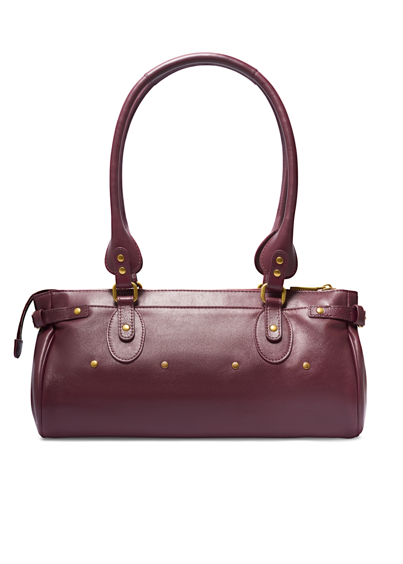 Burgundy leather shoulder bag TORES-1369-4D(Z26), back view of the product on a white background.